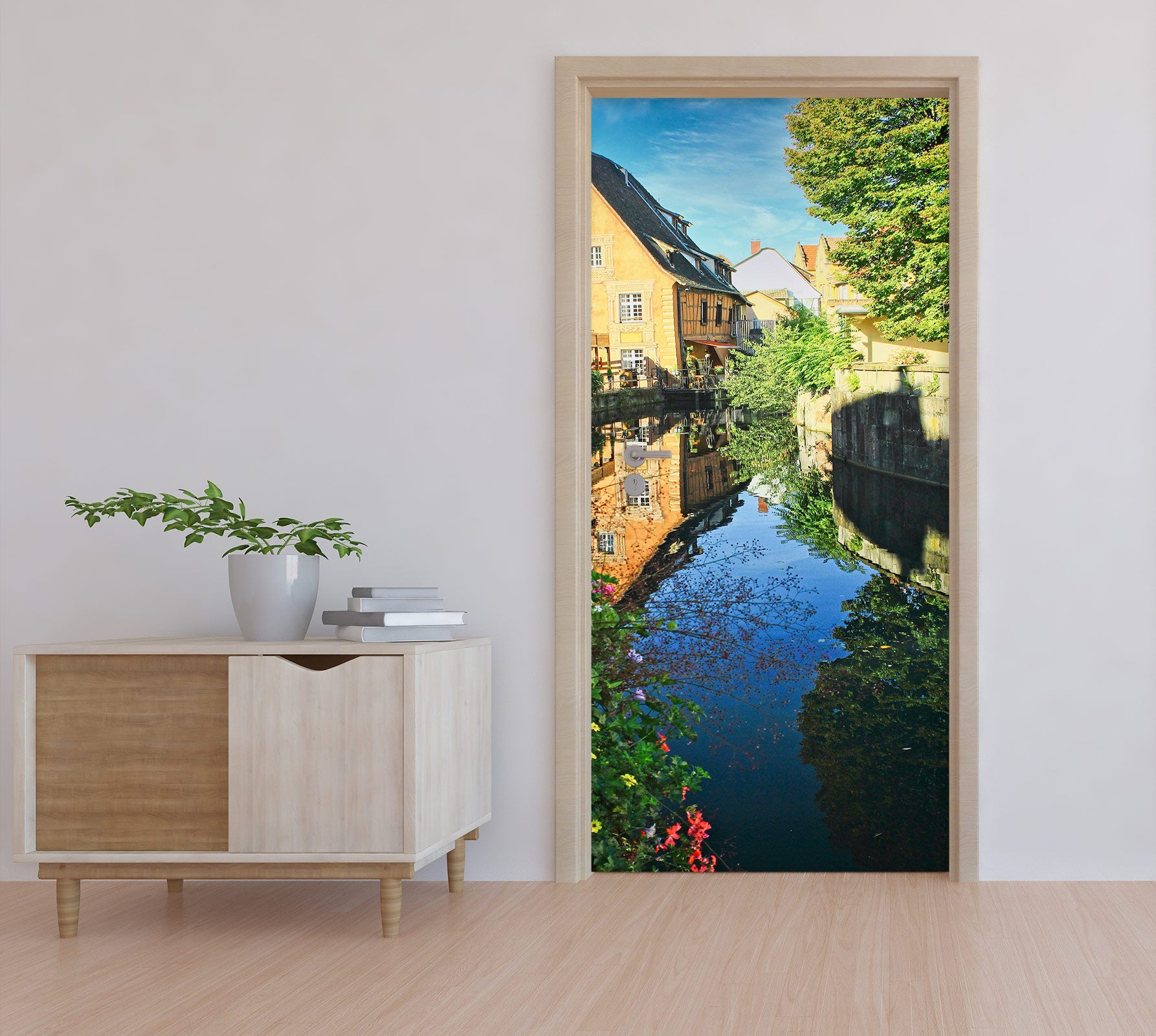 3D River Flowers House 110186 Kathy Barefield Door Mural