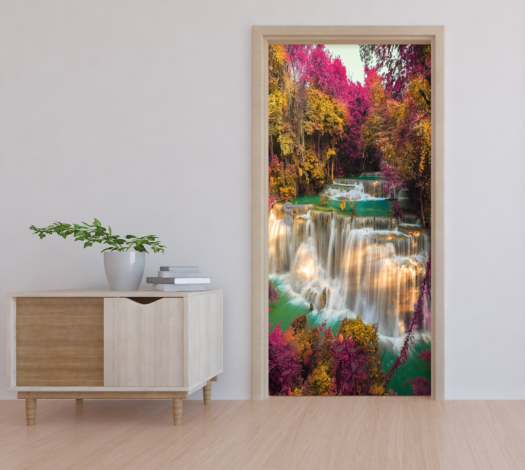 3D Waterfall Forest 24107 Door Mural