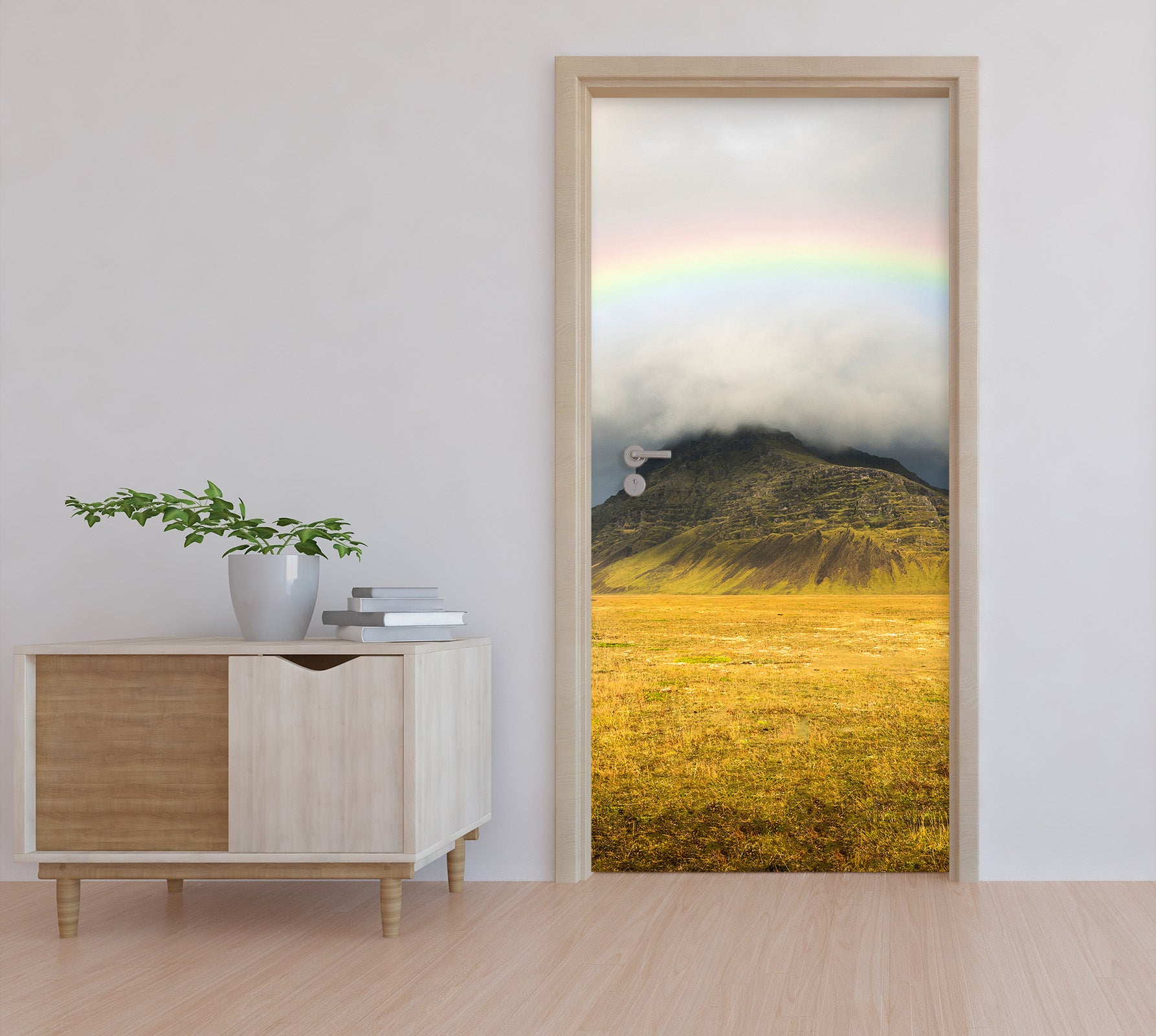 3D Grassland Rainbow Hillside 11517 Marco Carmassi Door Mural