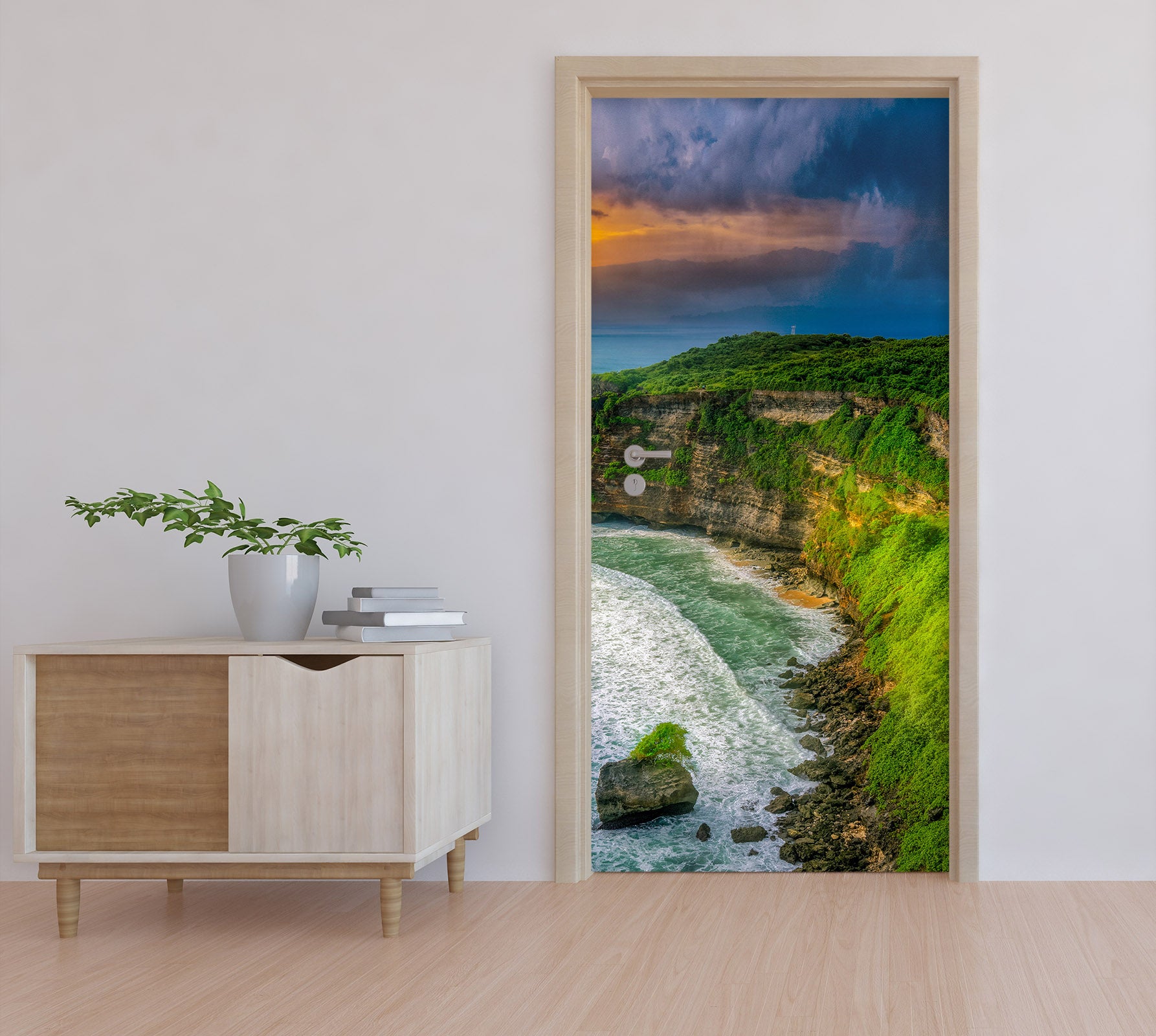 3D Seaside Mountain Grass 122144 Marco Carmassi Door Mural