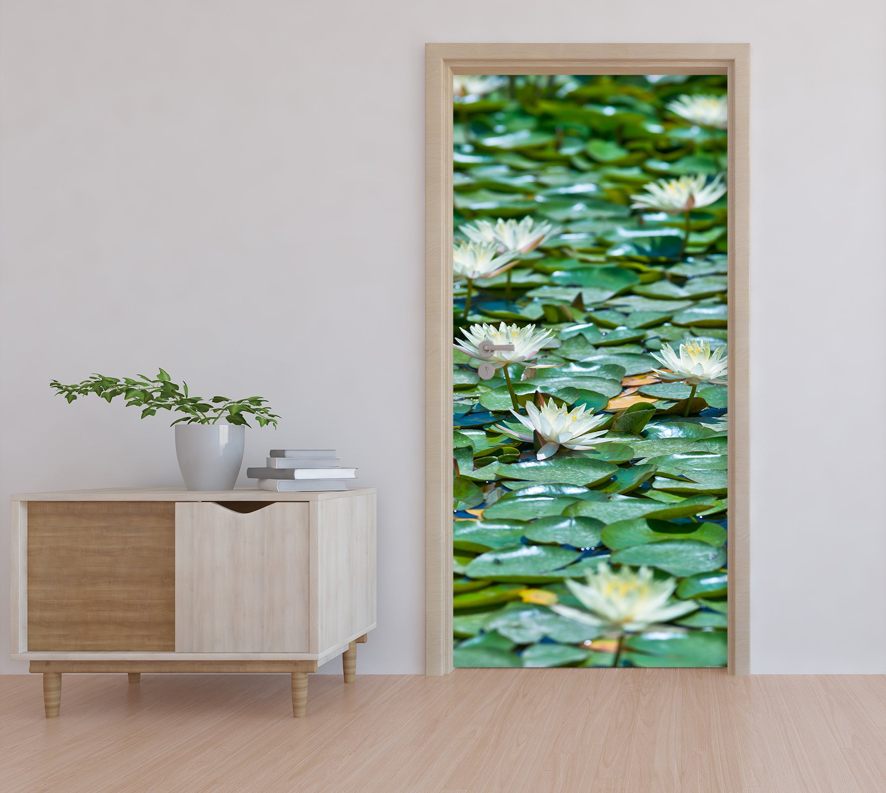 3D Lotus Pond 5021 Assaf Frank Door Mural