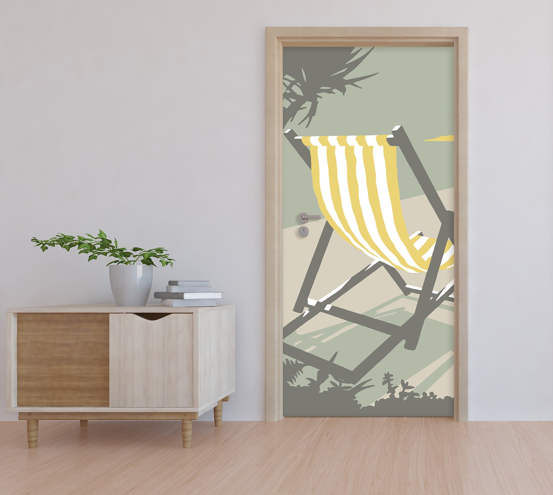 3D Yellow Recliner 9242 Steve Read Door Mural