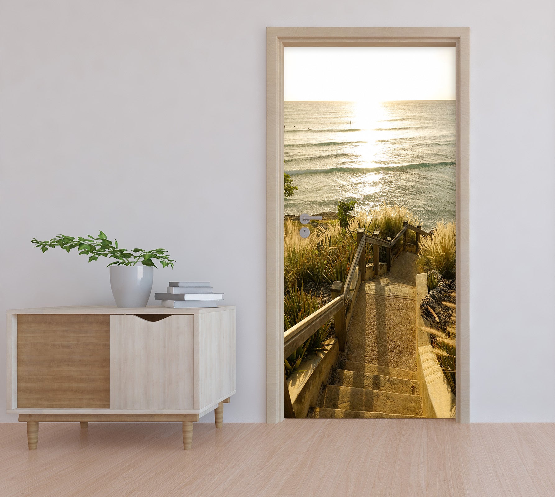 3D Sea Stairs 22190 Door Mural