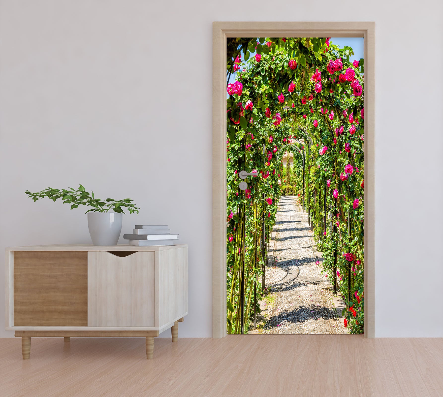 3D Corridor Of Flowers 22119 Door Mural