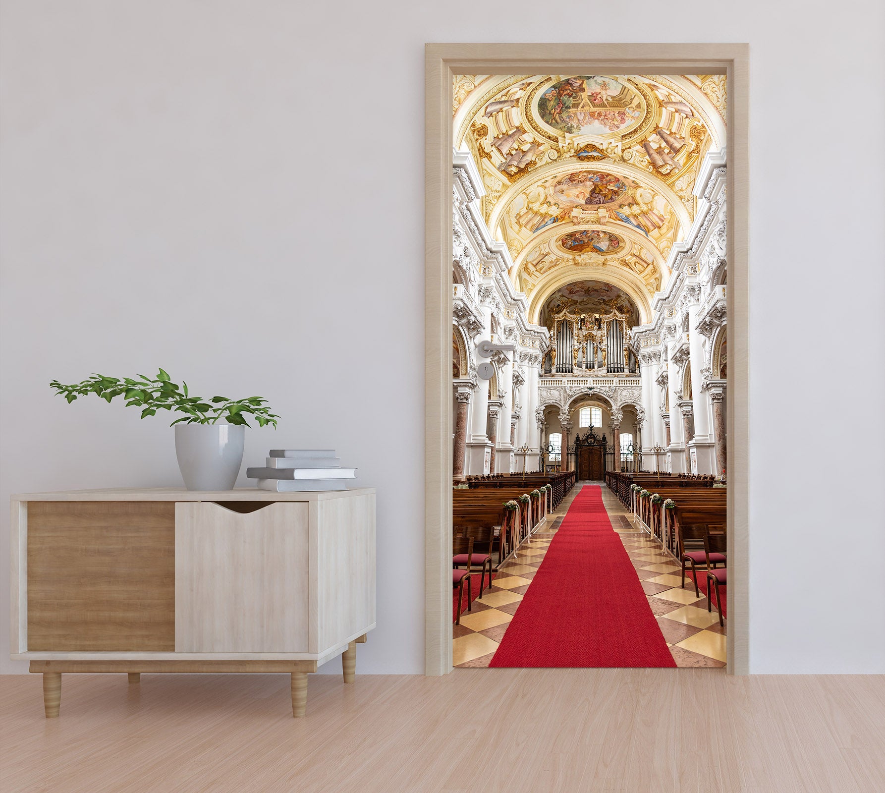 3D Red Carpet Church 22161 Door Mural