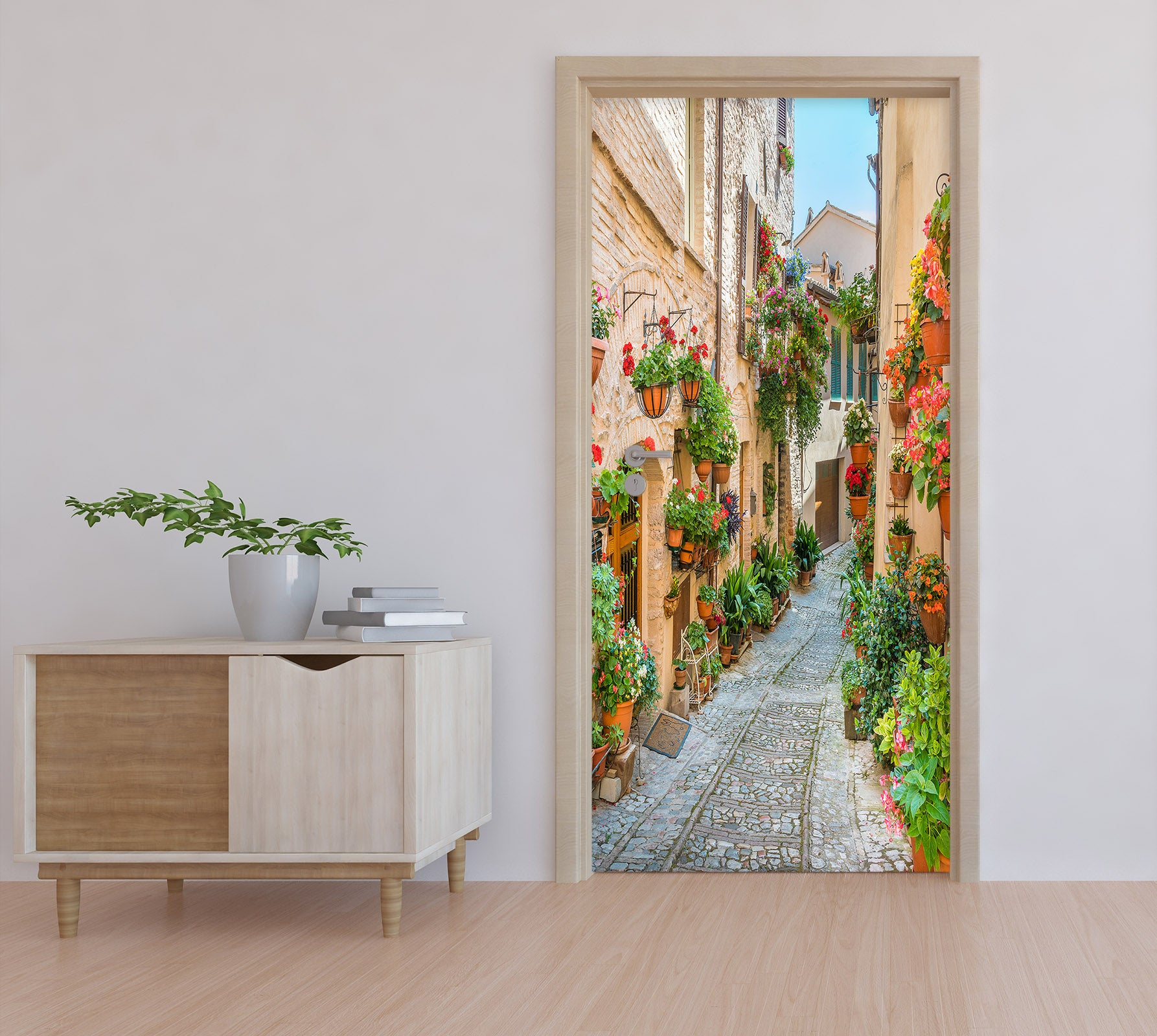 3D Flower House 22147 Door Mural