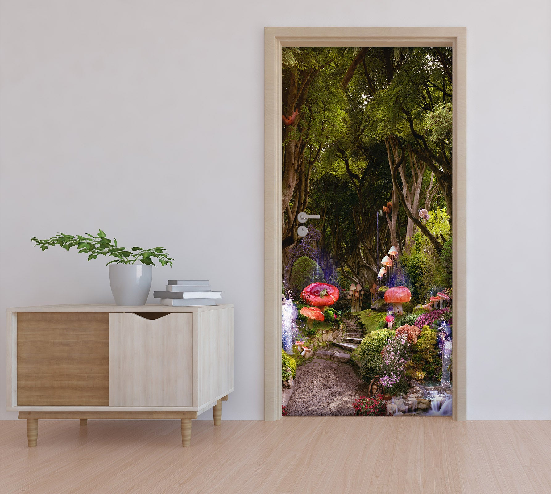 3D Flower Bush Forest 22162 Door Mural