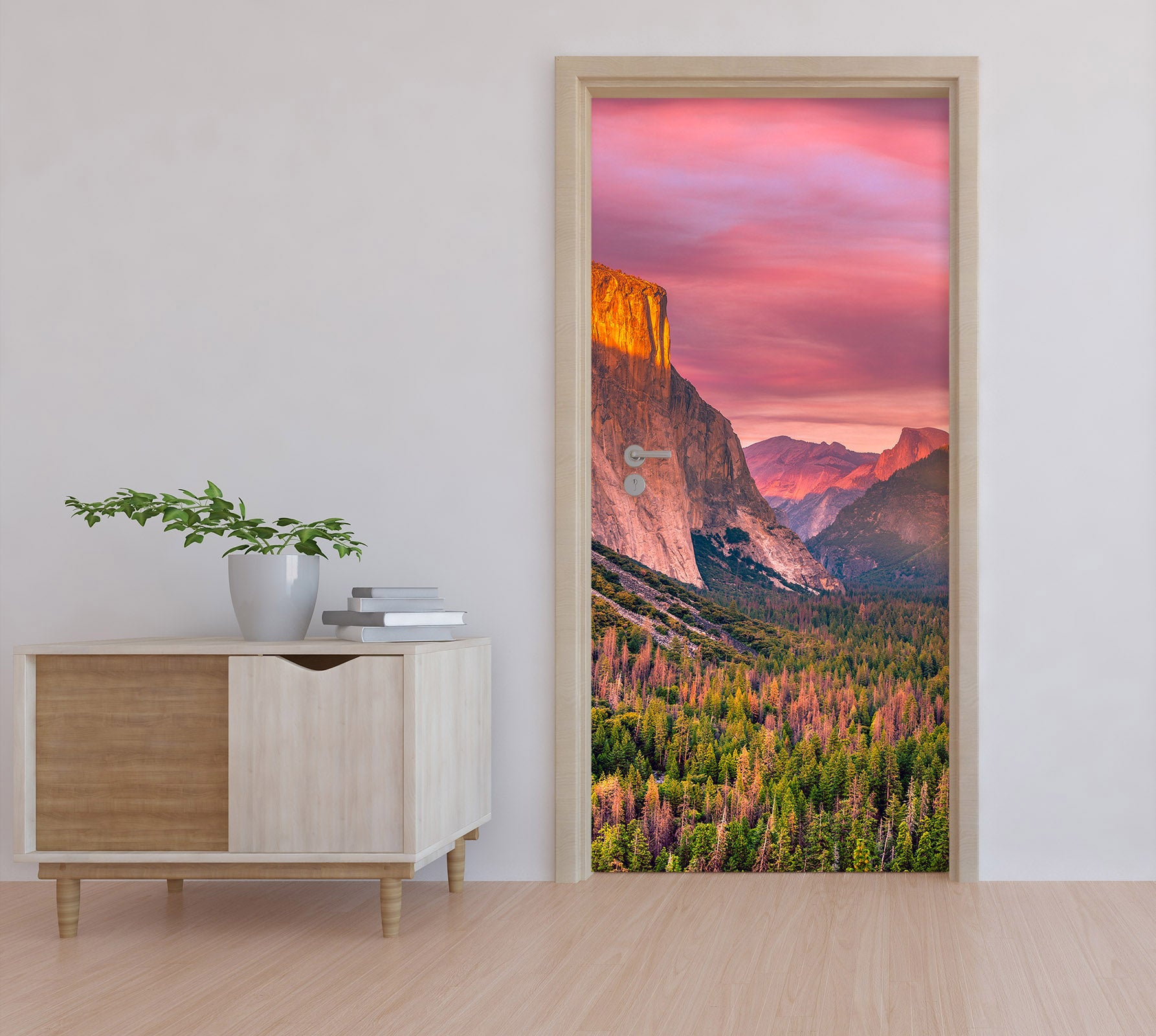 3D Mountains Woods 122155 Marco Carmassi Door Mural