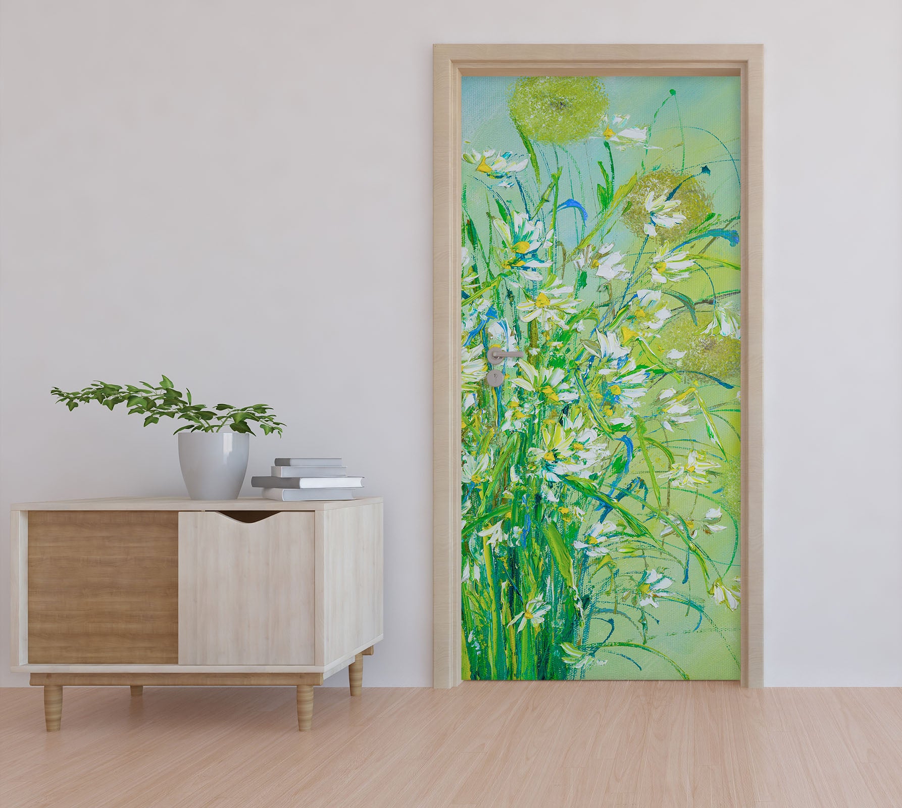 3D Green Flower Ball 850 Skromova Marina Door Mural