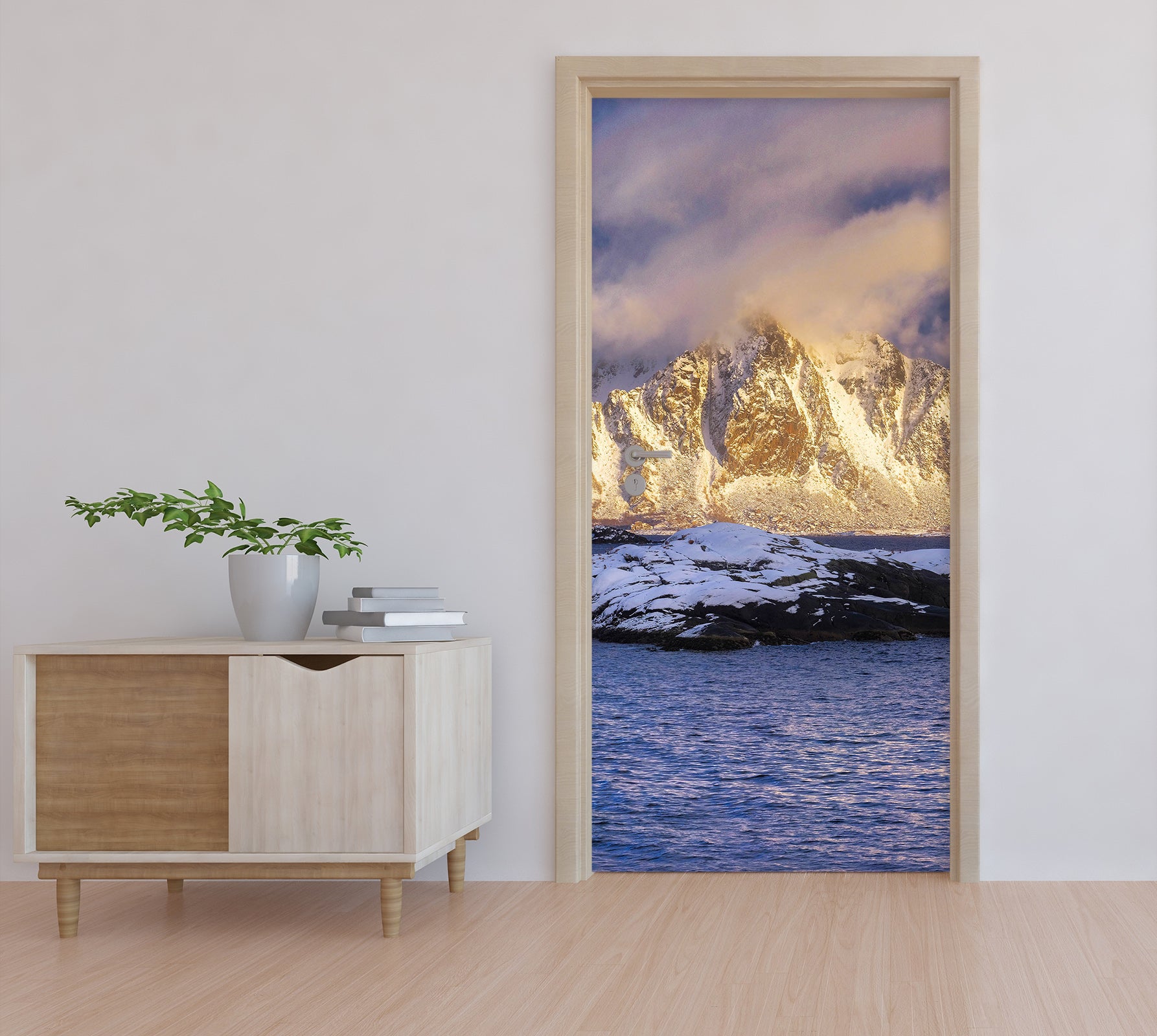 3D Sea Snow Rock 119201 Marco Carmassi Door Mural