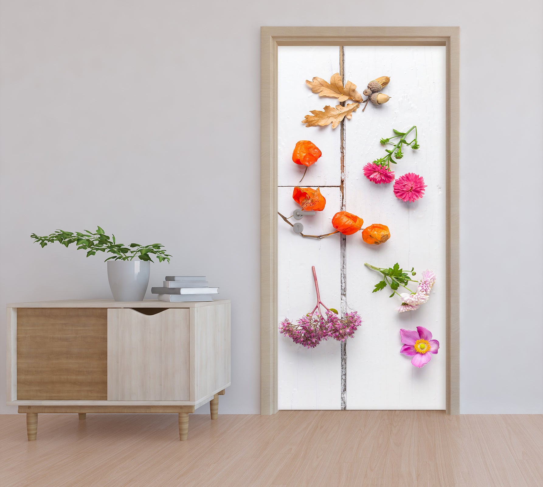 3D Pink Daisy 5032 Assaf Frank Door Mural