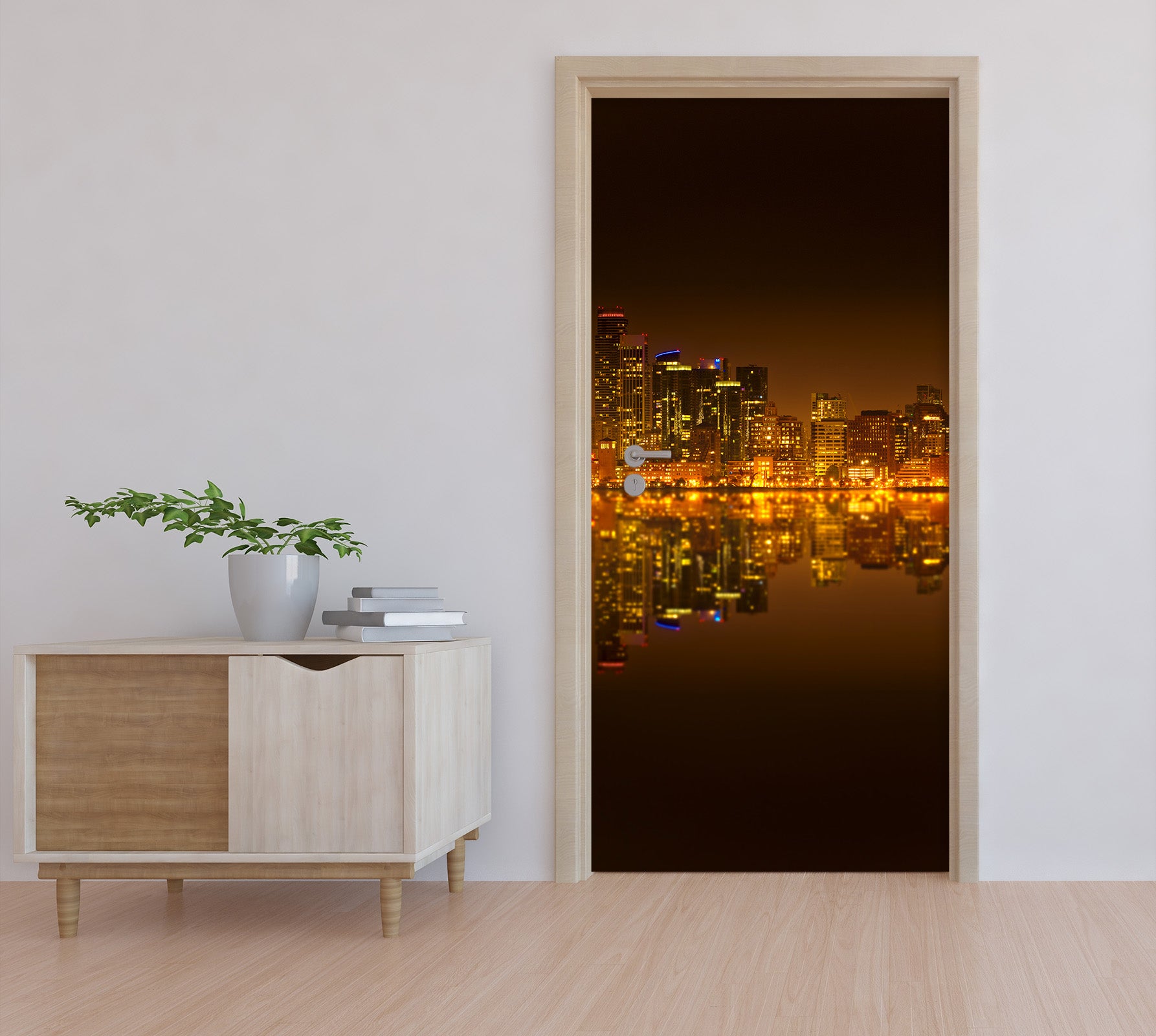 3D Golden Building Shadow 119117 Marco Carmassi Door Mural