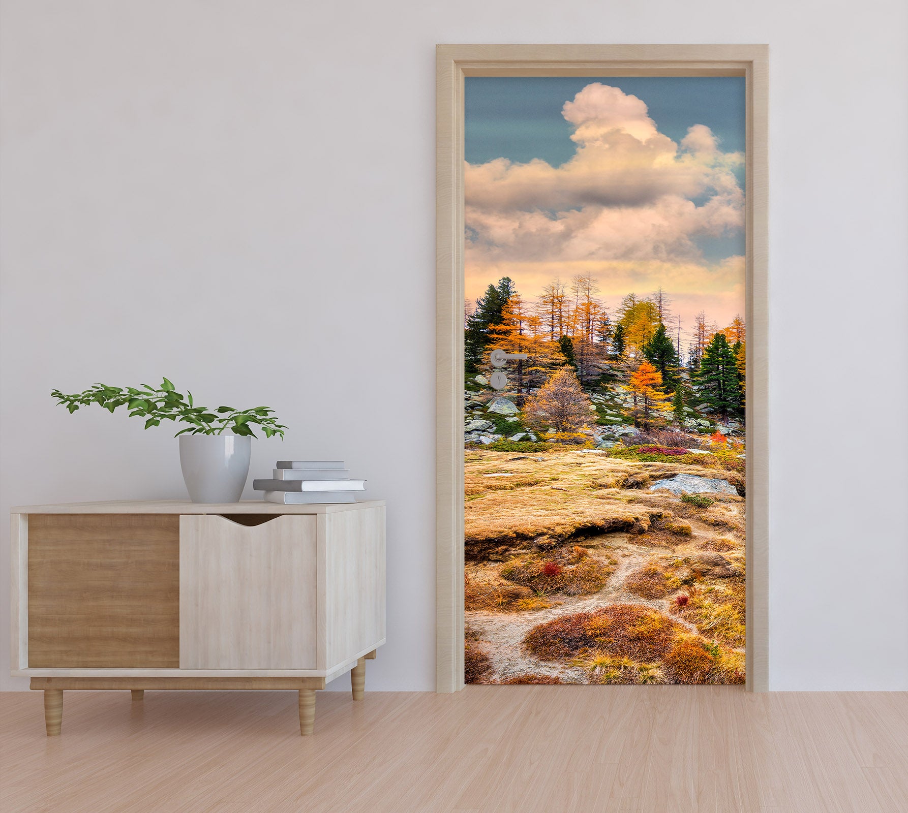 3D Cloud Meadow Forest 11418 Marco Carmassi Door Mural