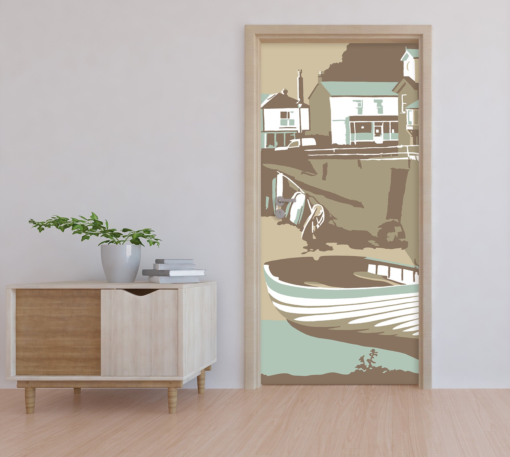 3D Dock Boat 9243 Steve Read Door Mural