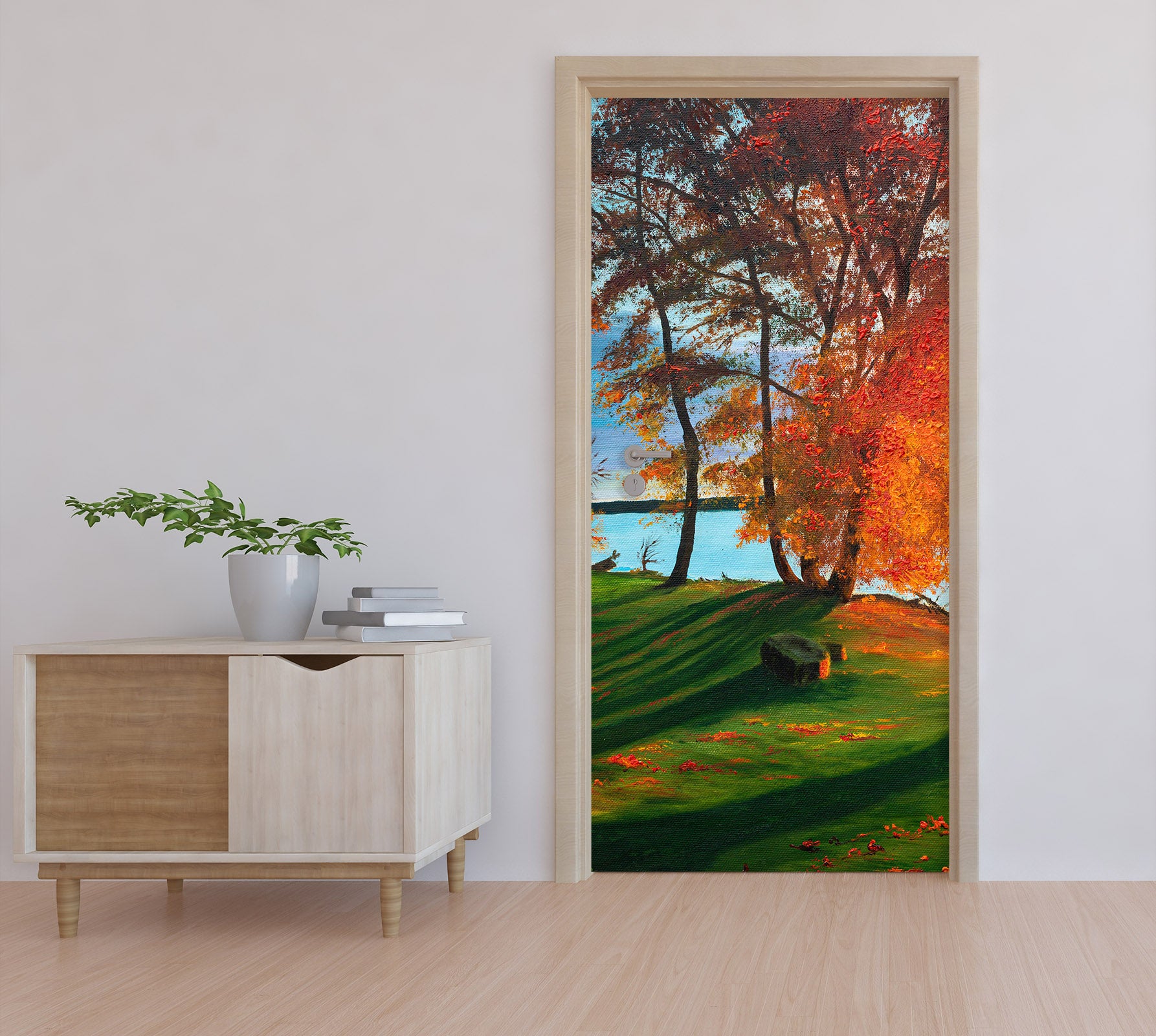 3D Lawn Trees 9424 Marina Zotova Door Mural