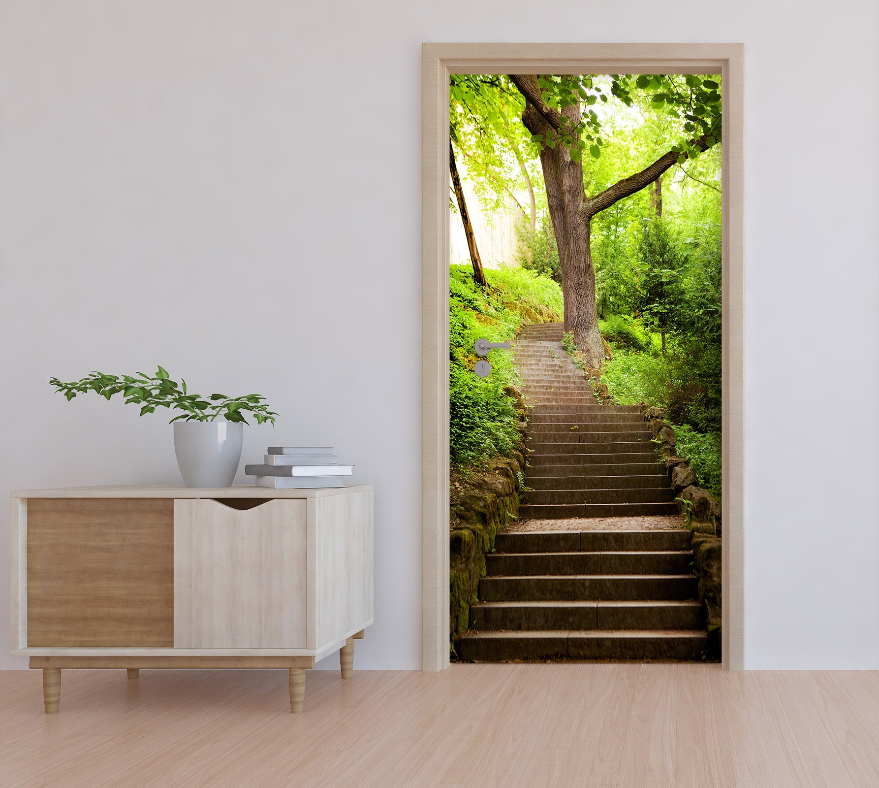 3D Wood Stairs 22043 Door Mural