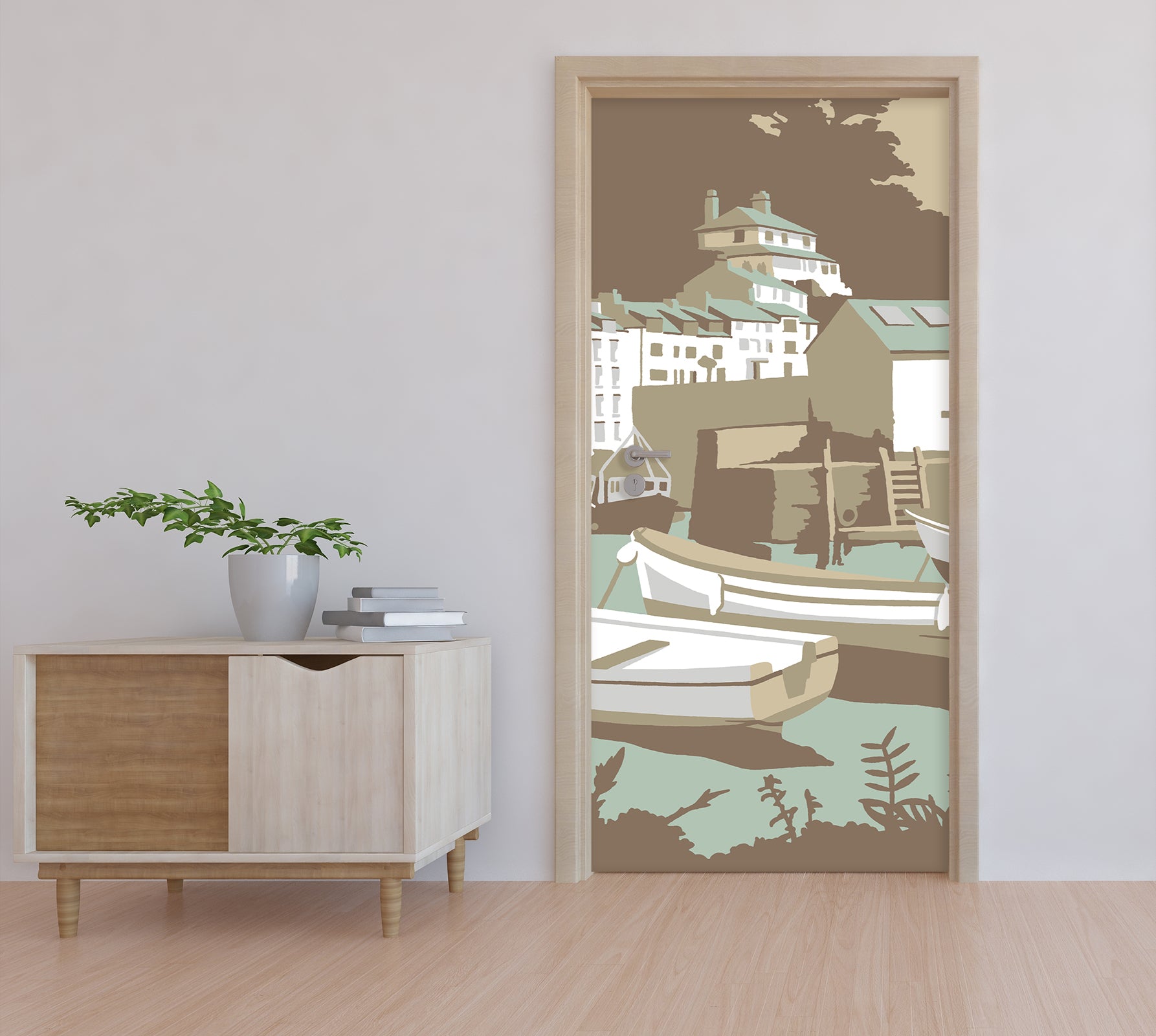 3D Building House Boat 9254 Steve Read Door Mural