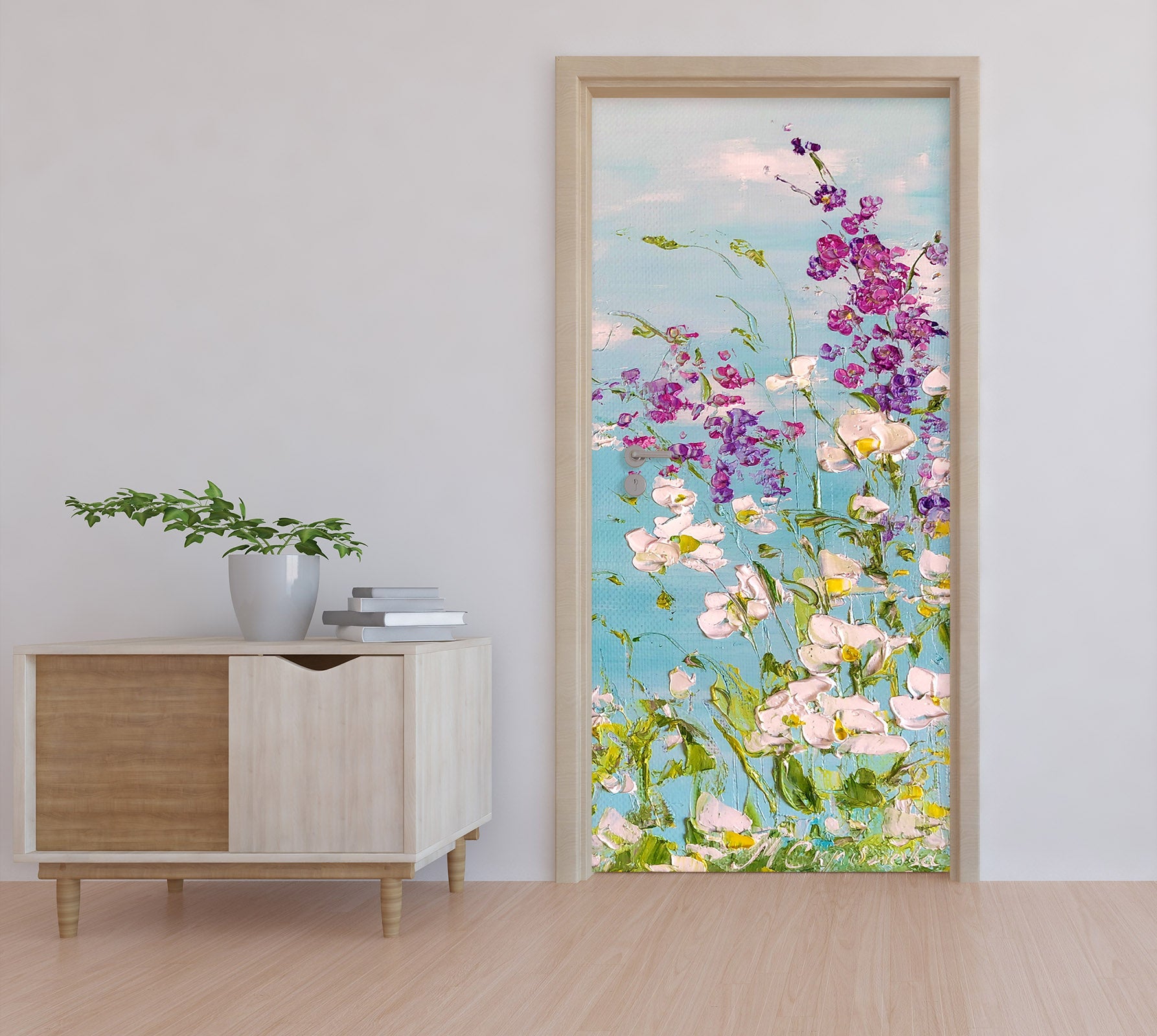 3D Paint Flower Sky 859 Skromova Marina Door Mural