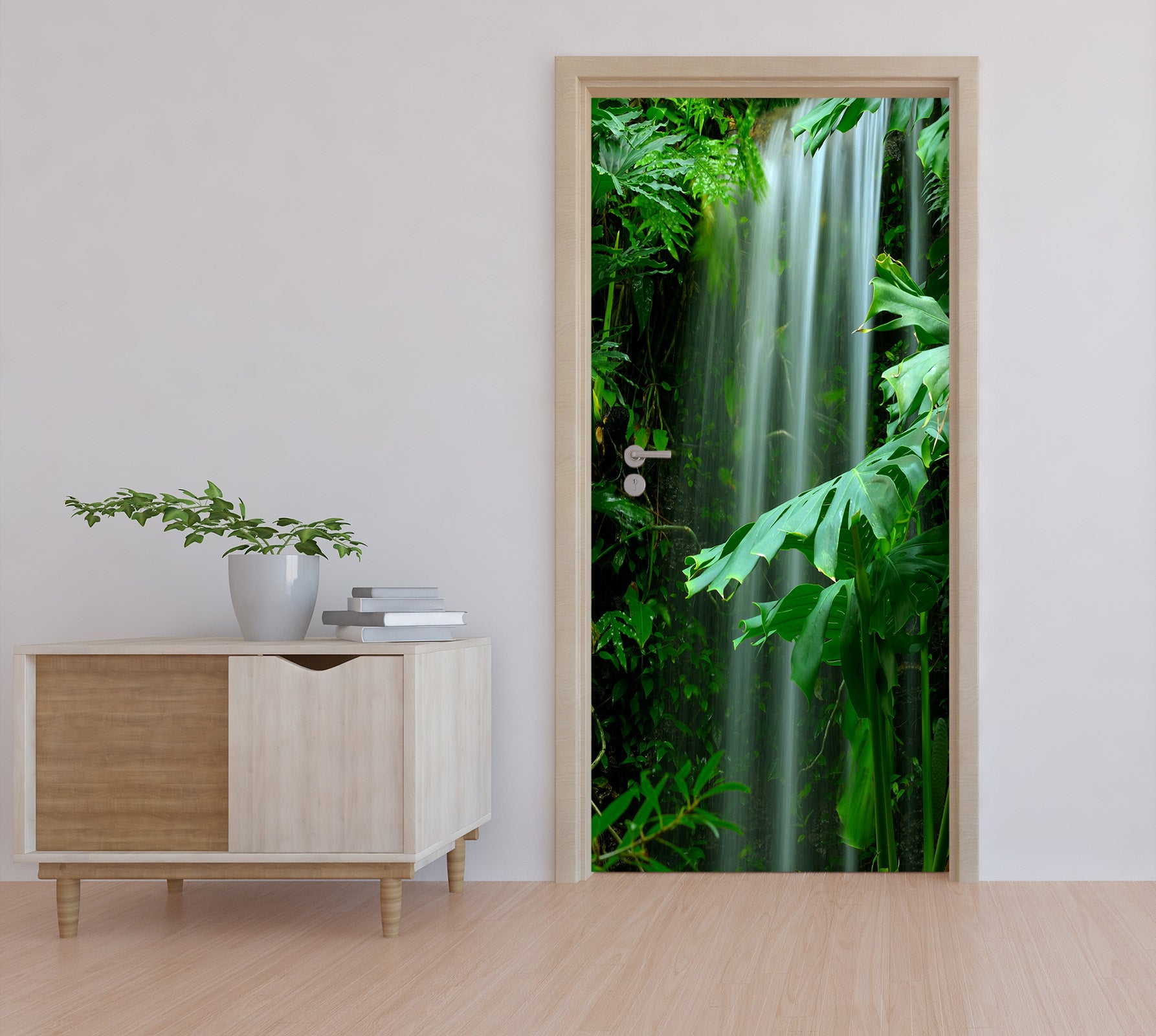 3D Jungle Leaves 25063 Door Mural