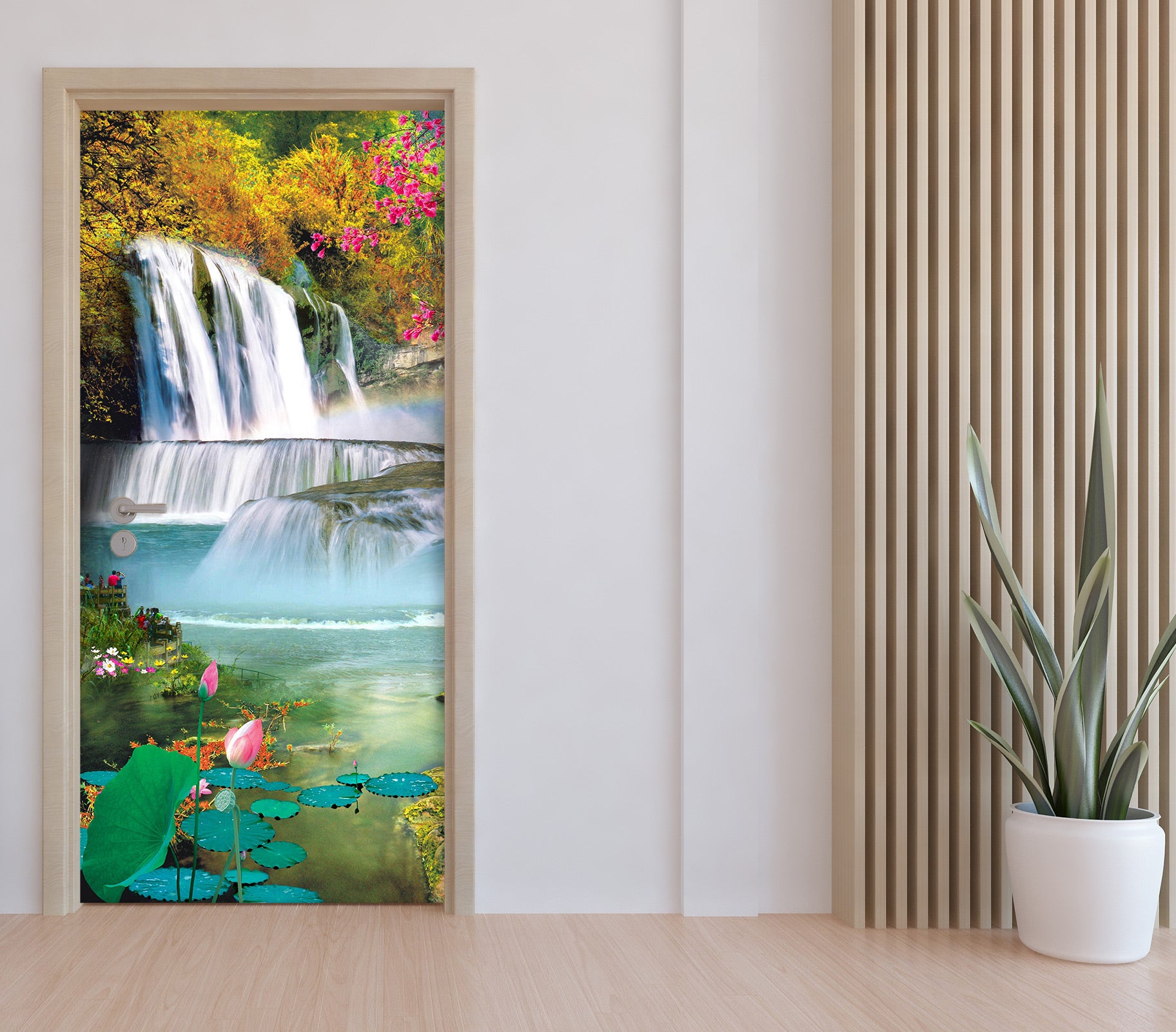 3D Waterfall Maple 036 Door Mural