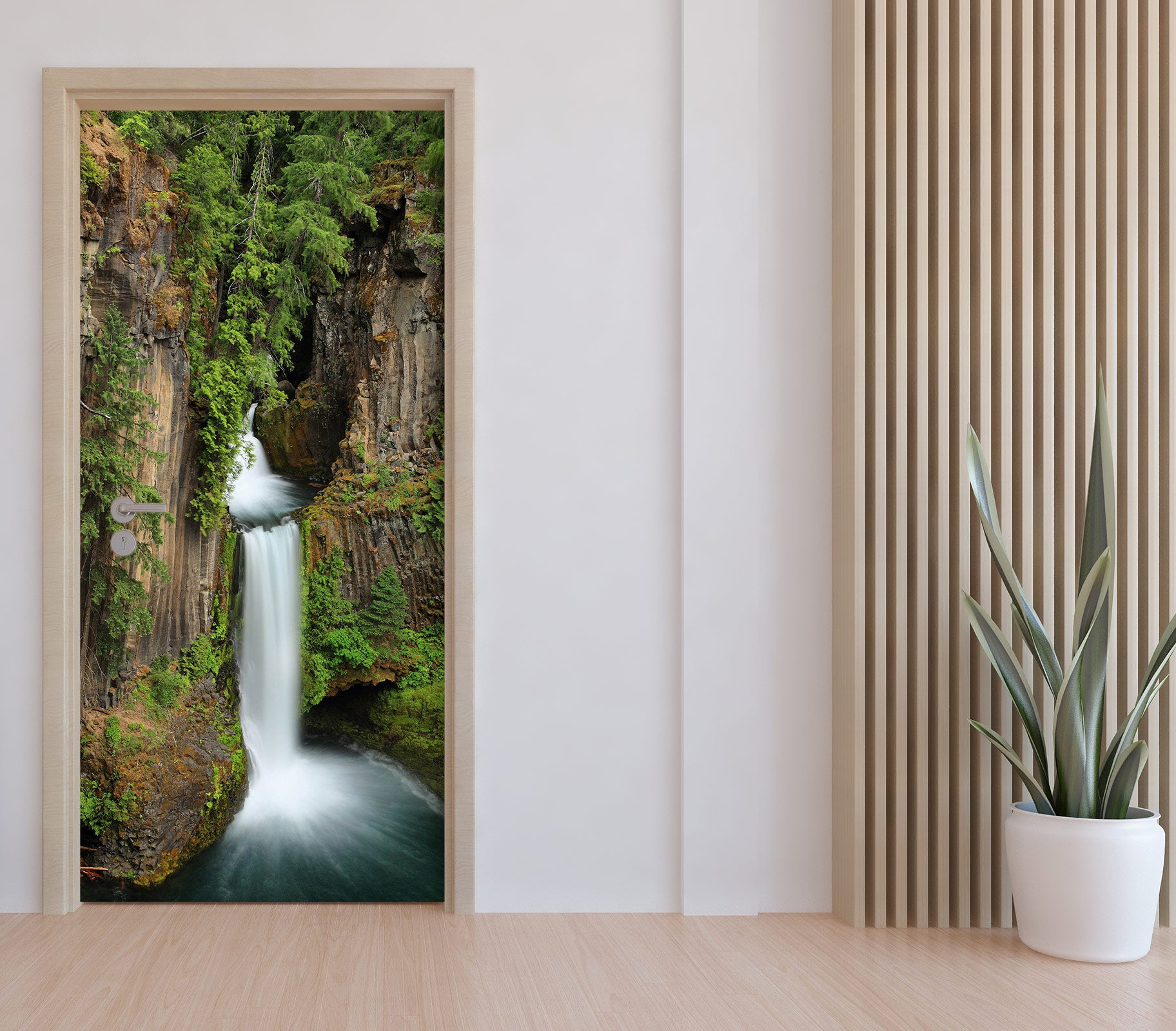 3D Mountain Waterfall 23012 Door Mural