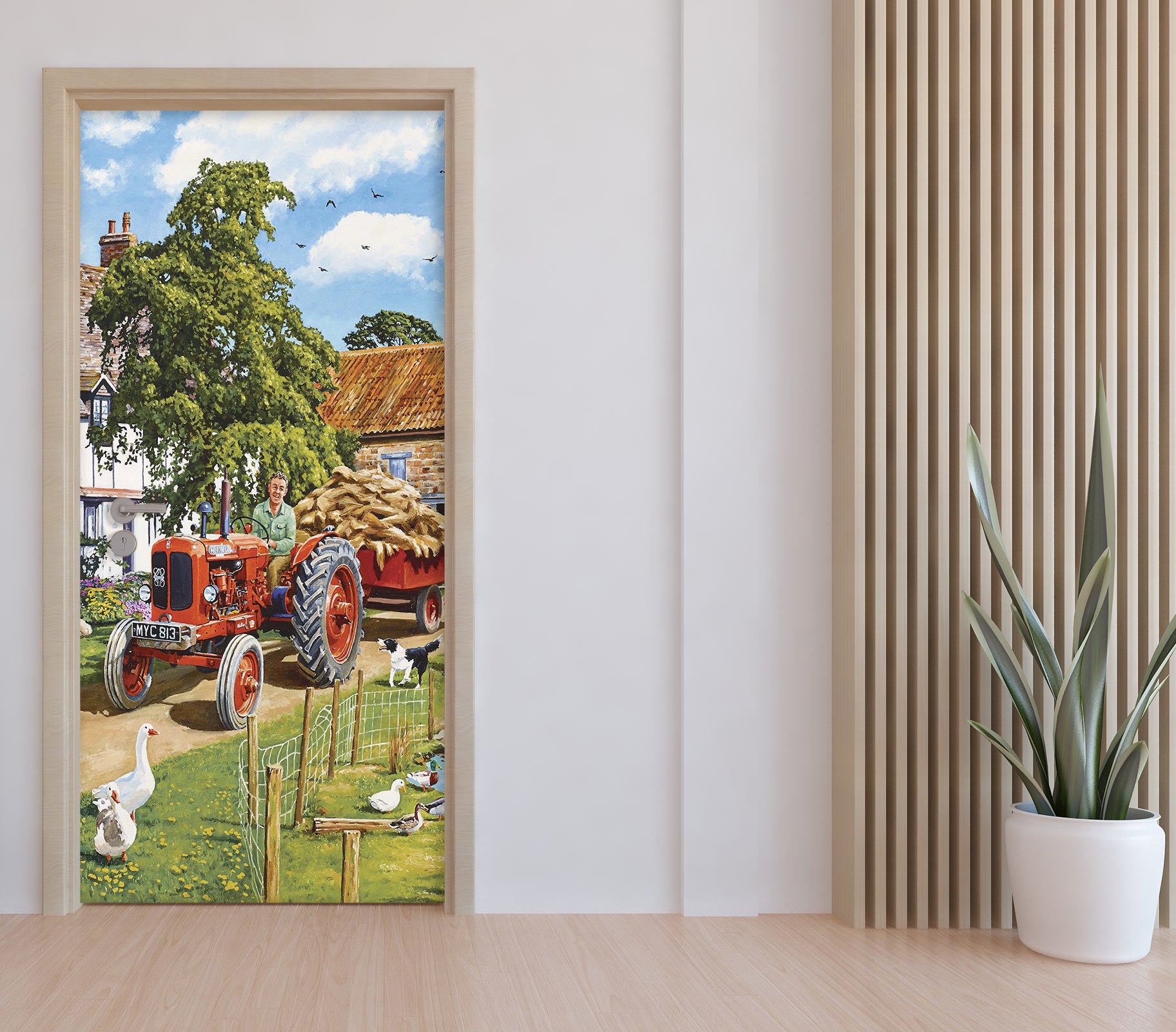 3D Farm Tractor Goose 10301 Trevor Mitchell Door Mural