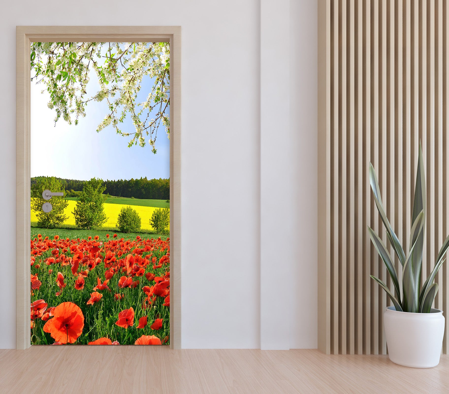 3D Flower Bush 24063 Door Mural