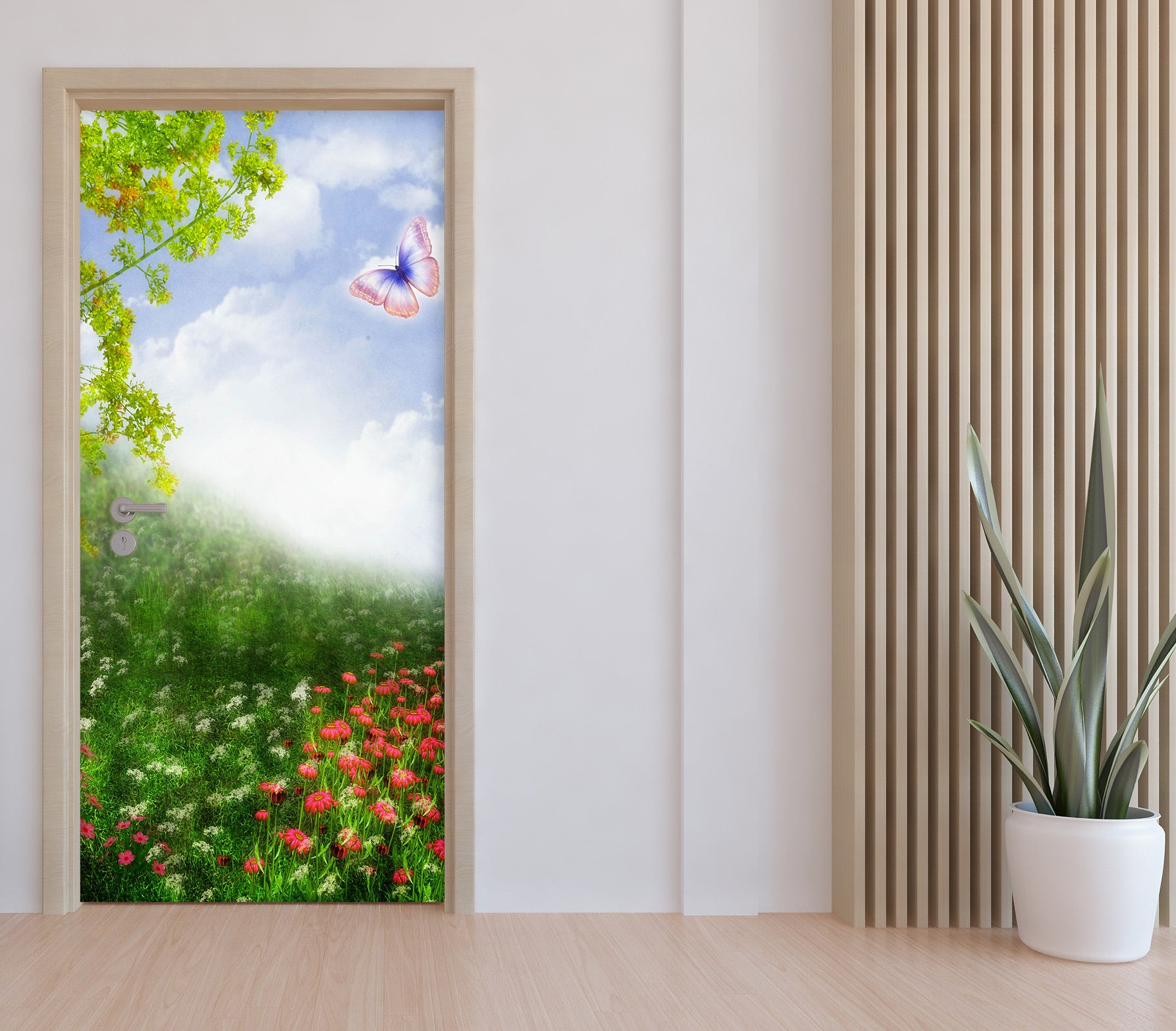 3D Flower Bush 24075 Door Mural