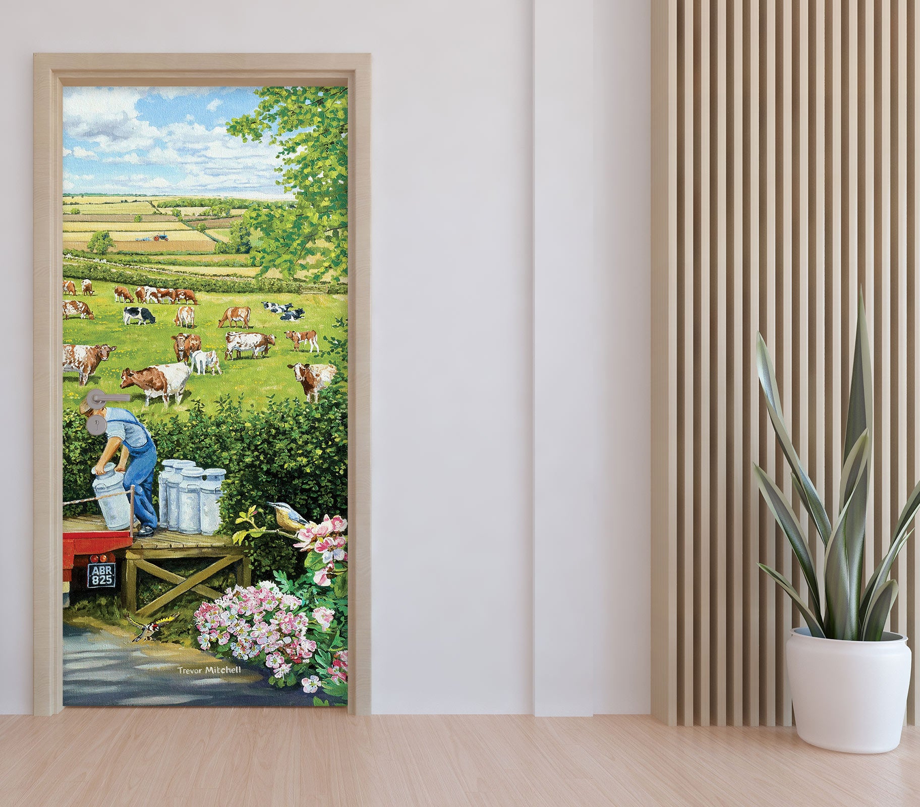 3D Grassland Cattle 103153 Trevor Mitchell Door Mural