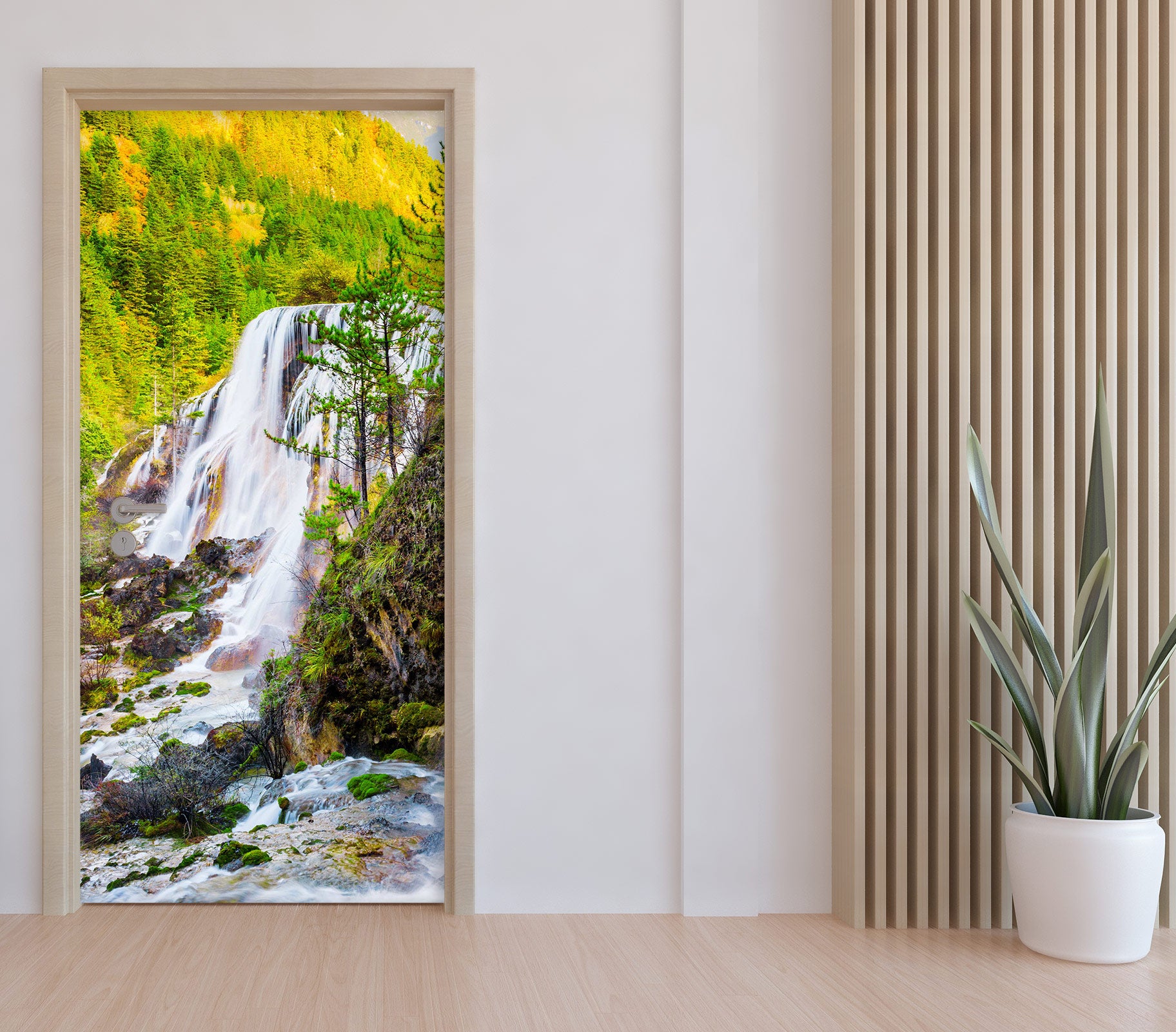 3D Waterfall Lake Mountain 199 Door Mural