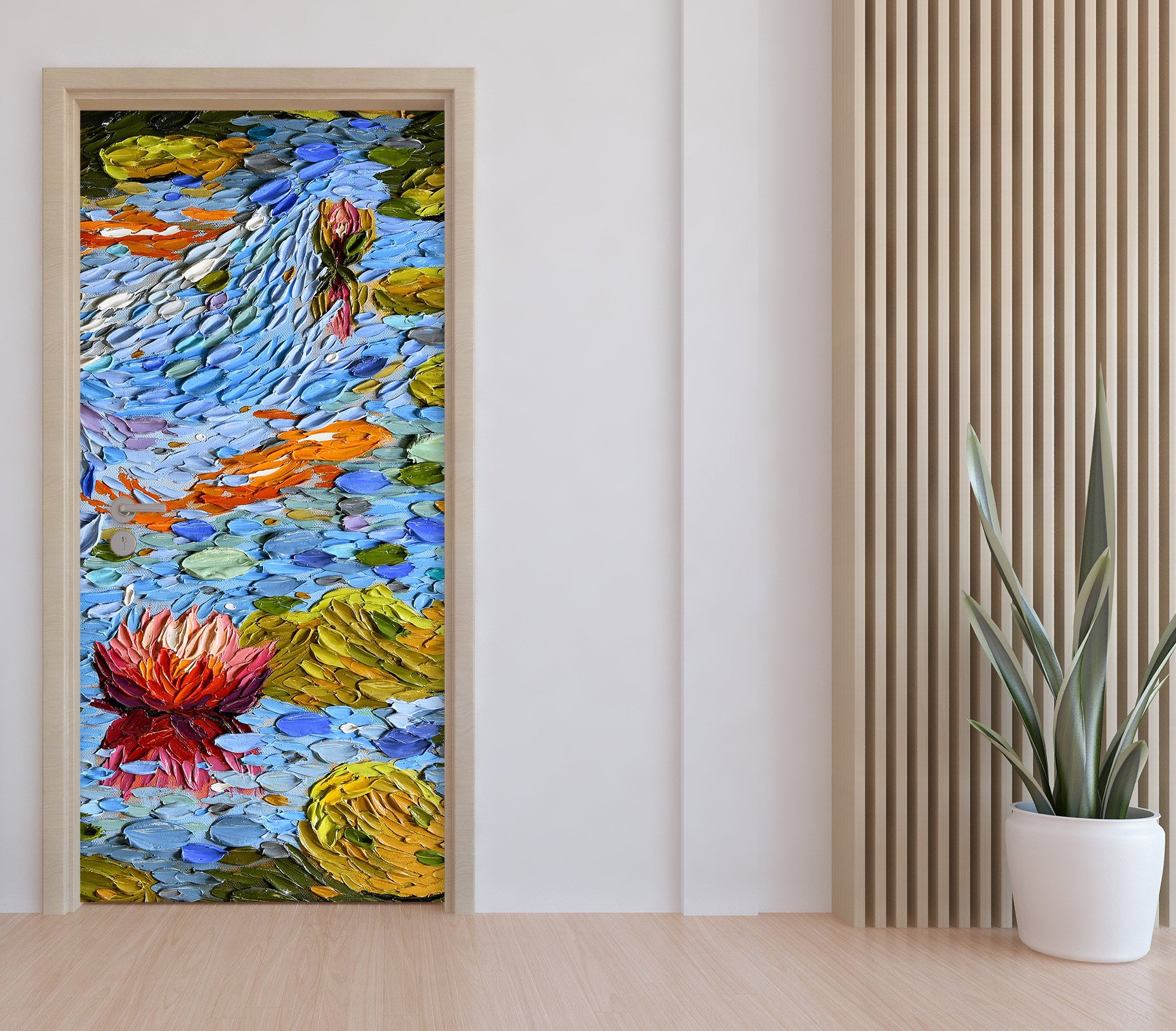 3D Pool Goldfish Lotus 112217 Dena Tollefson Door Mural