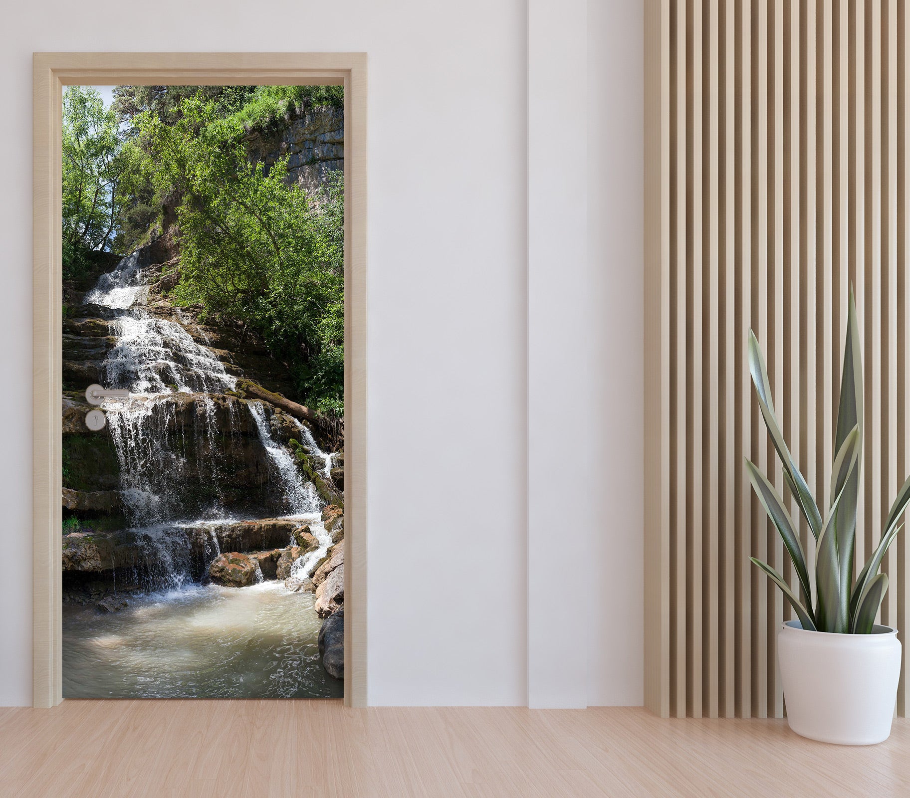 3D Mountain Stream 23201 Door Mural