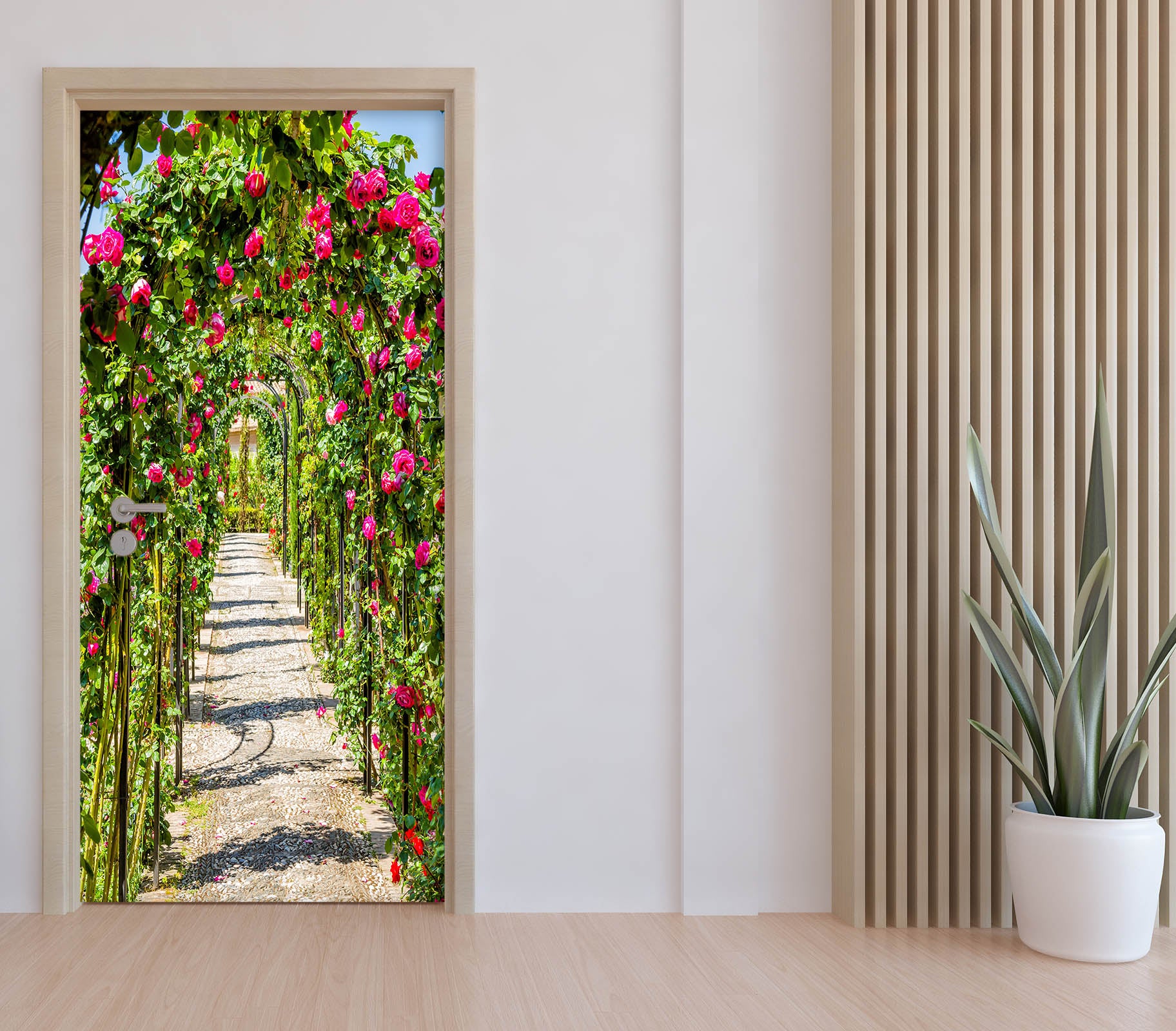 3D Corridor Of Flowers 22119 Door Mural