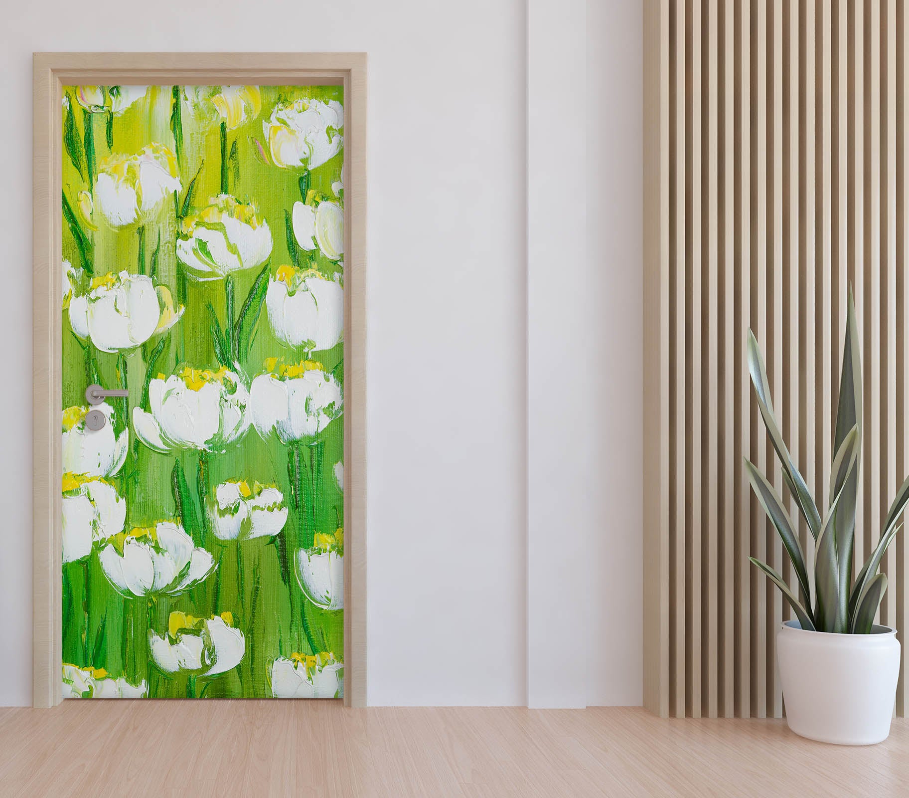 3D White Garden 846 Skromova Marina Door Mural