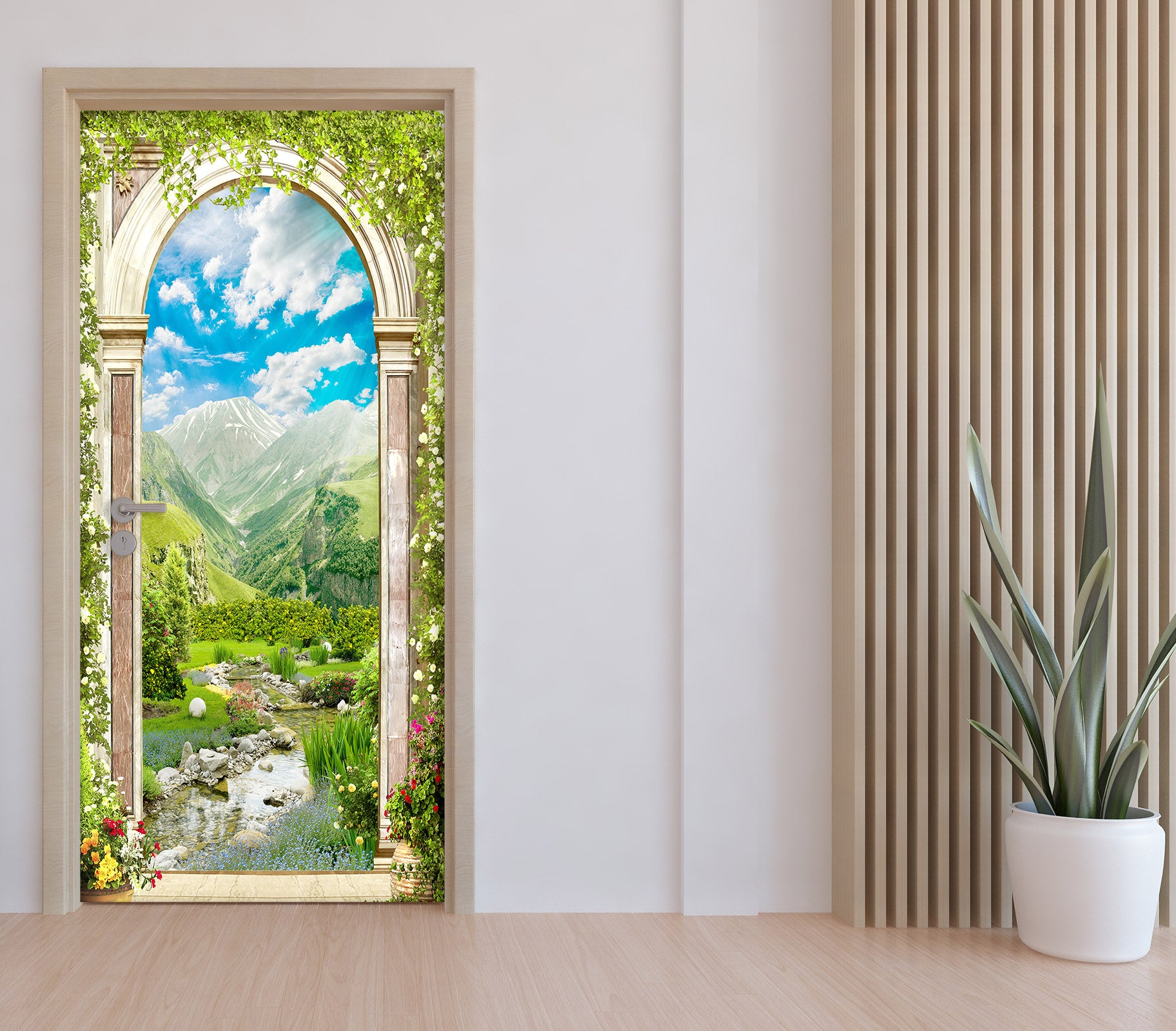 3D Mountains 22111 Door Mural