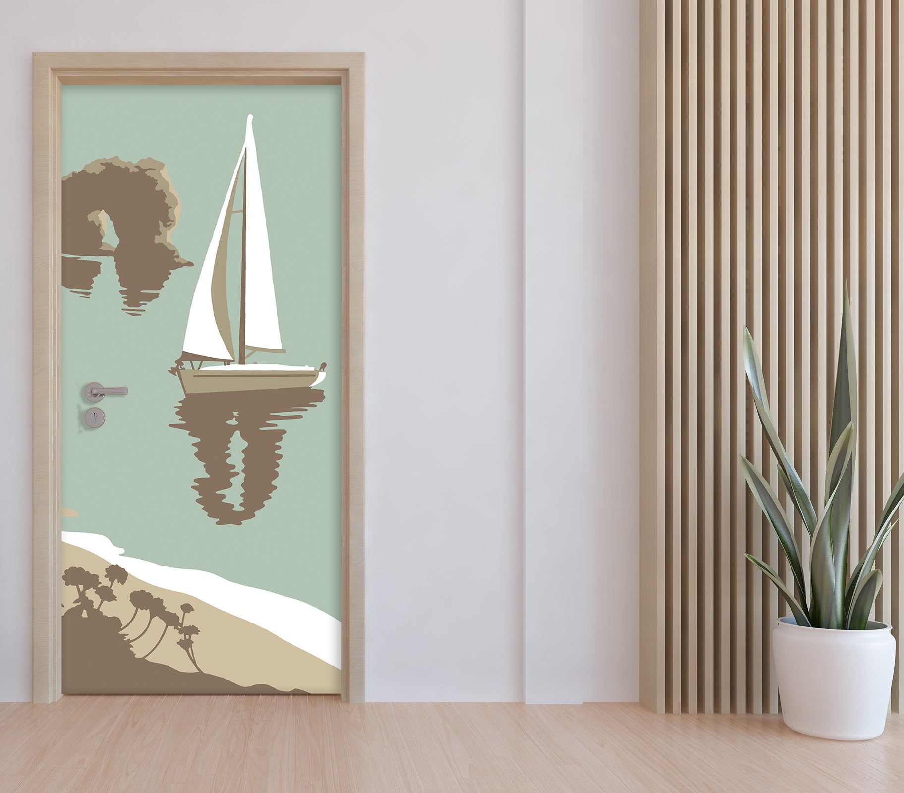 3D Sailboat 9232 Steve Read Door Mural