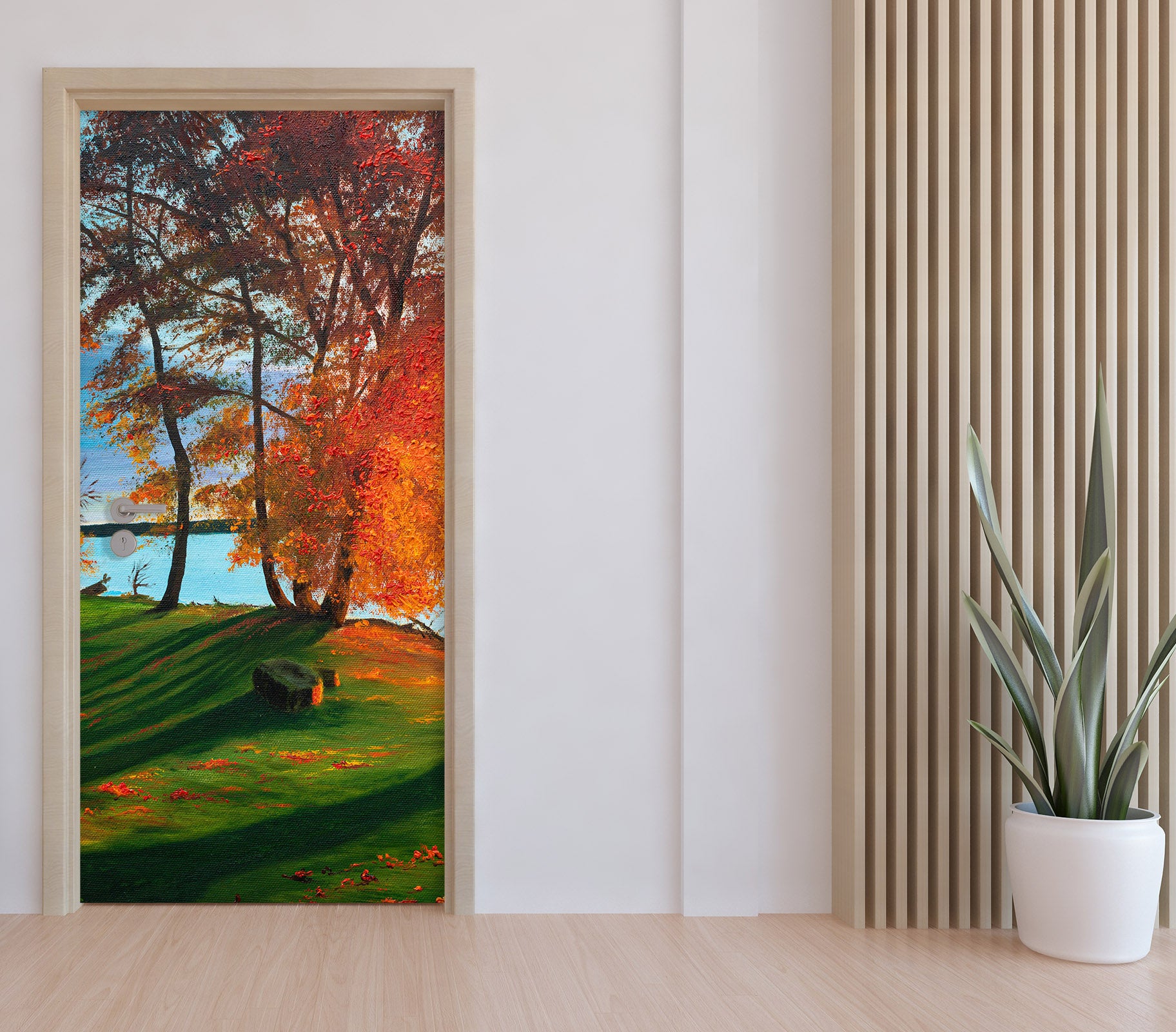 3D Lawn Trees 9424 Marina Zotova Door Mural