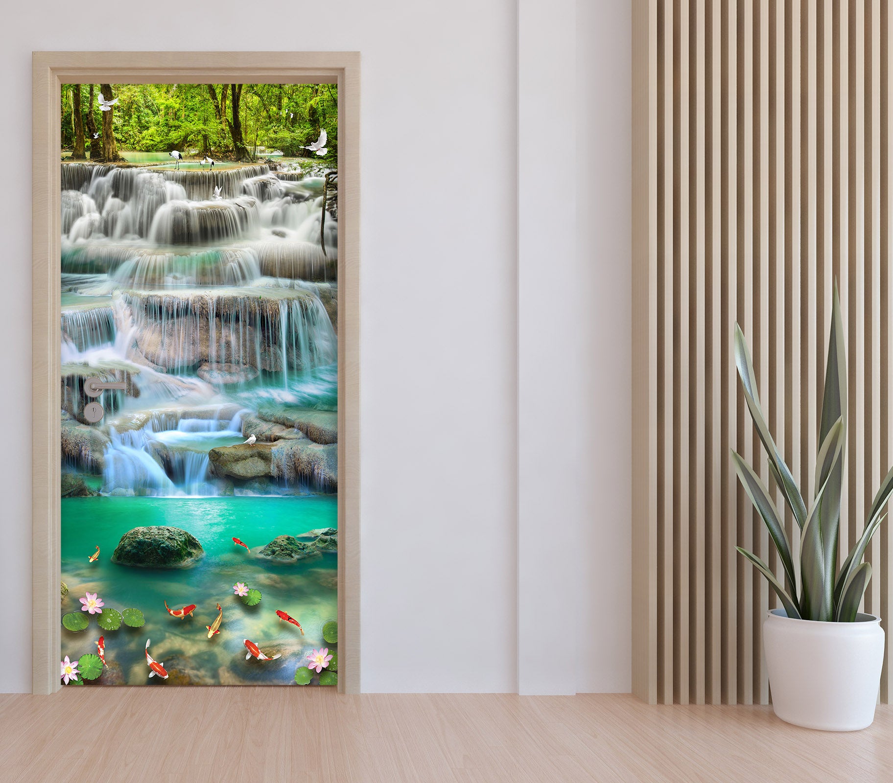 3D Creek Waterfall 22009 Door Mural