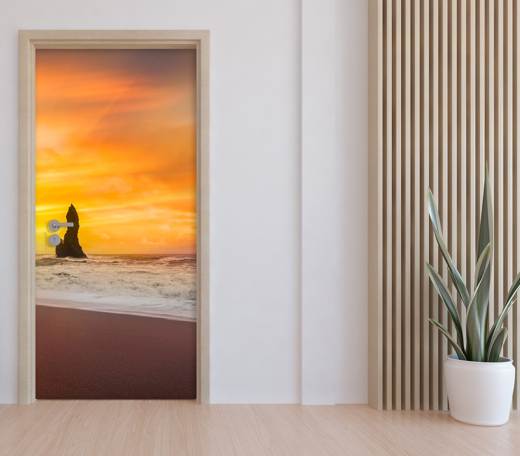 3D Beach Sunset Sunlight 11569 Marco Carmassi Door Mural