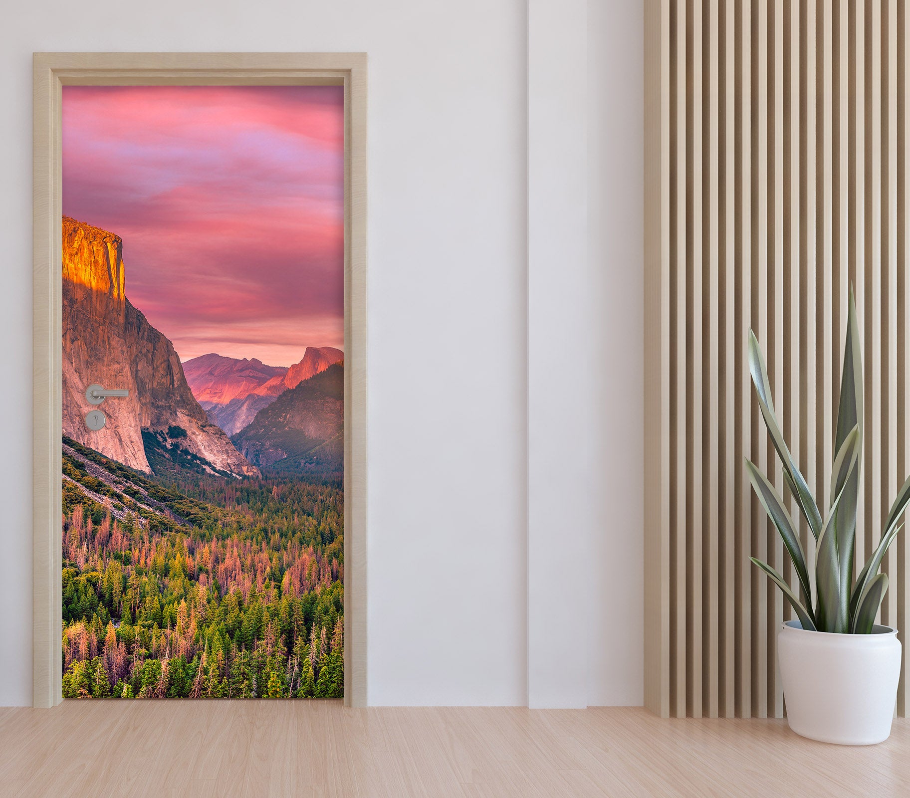 3D Mountains Woods 122155 Marco Carmassi Door Mural