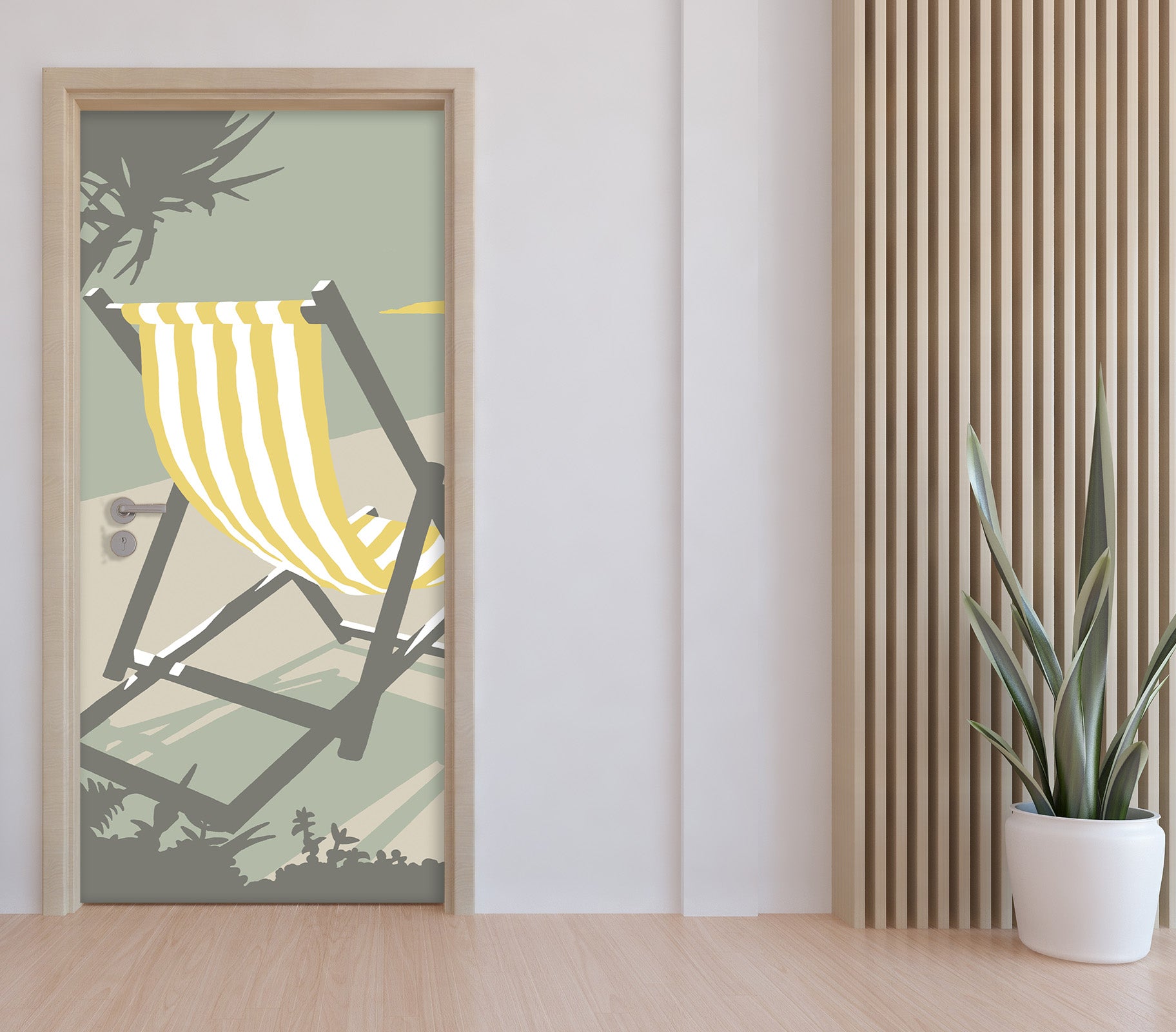 3D Yellow Recliner 9242 Steve Read Door Mural