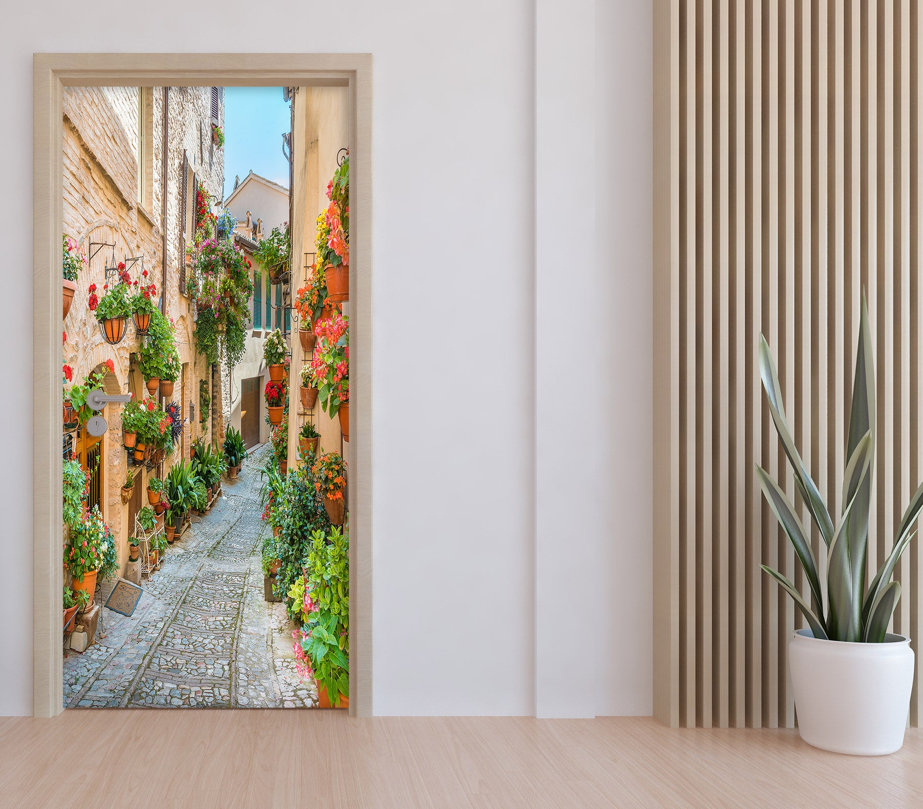 3D Flower House 22147 Door Mural