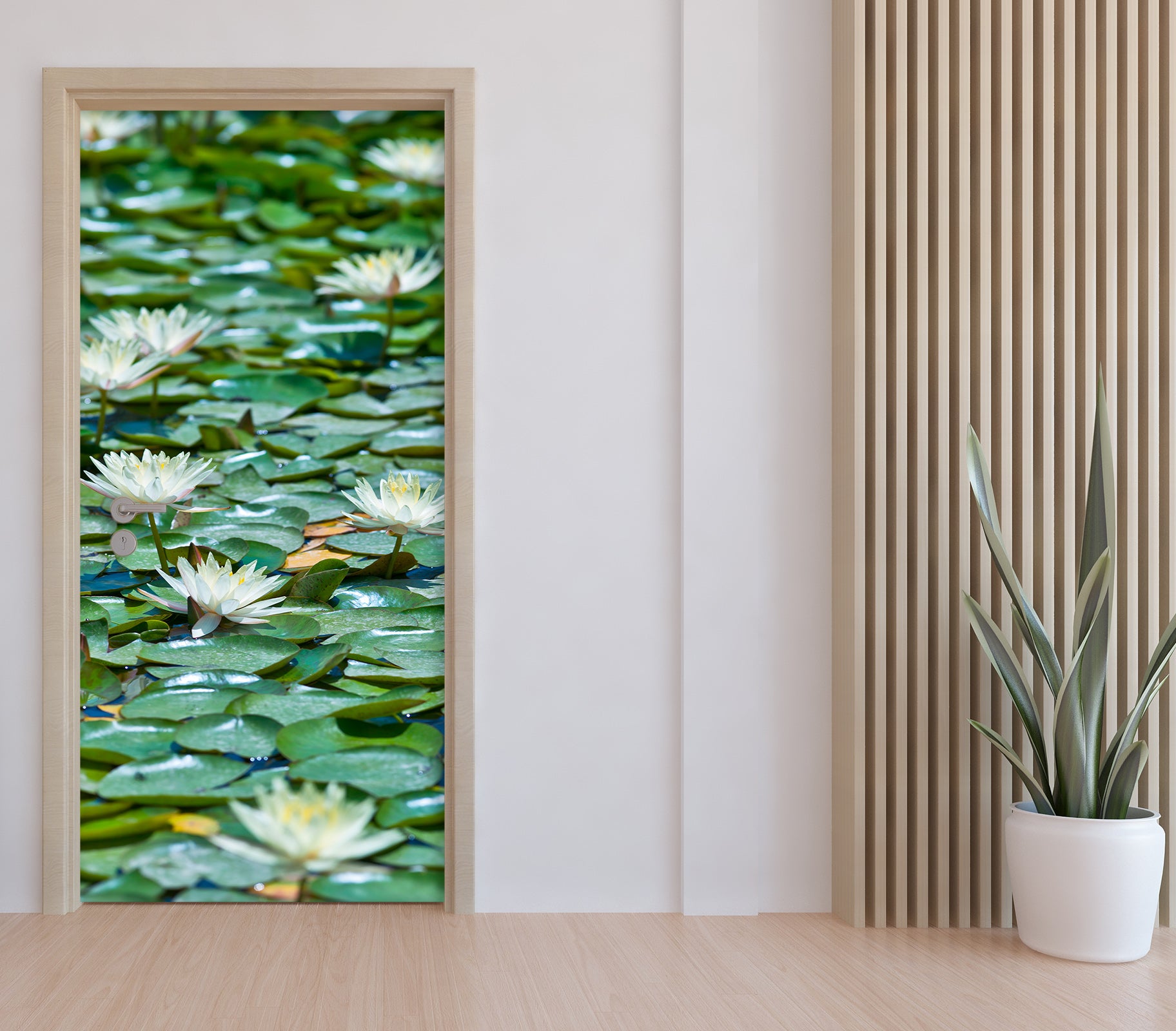 3D Lotus Pond 5021 Assaf Frank Door Mural