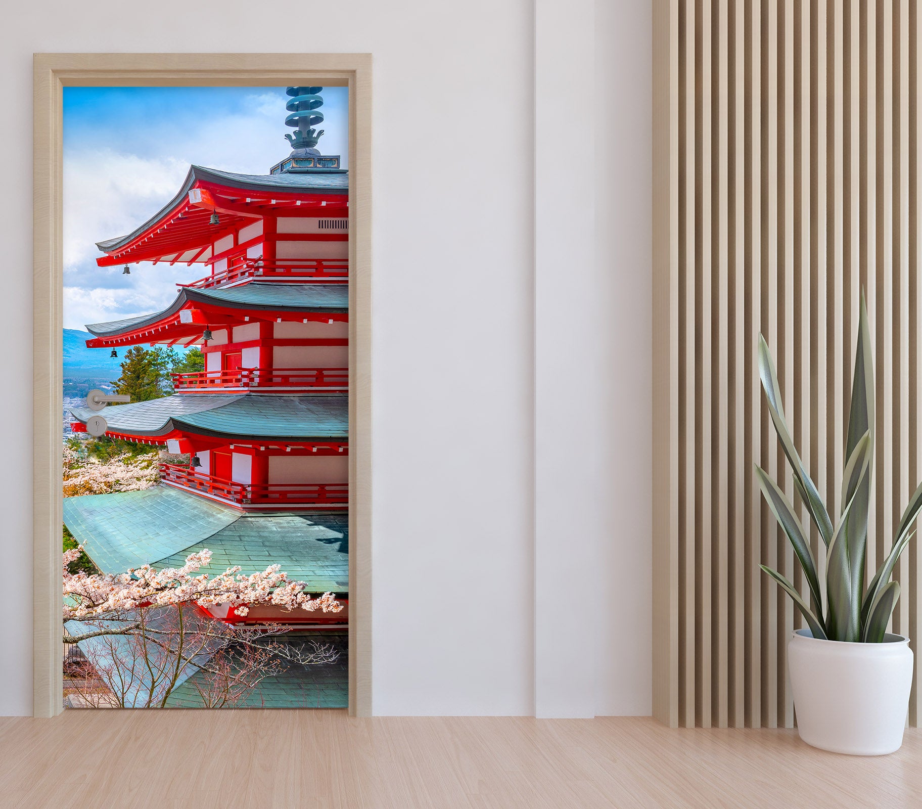 3D Red Building Tower 11474 Marco Carmassi Door Mural