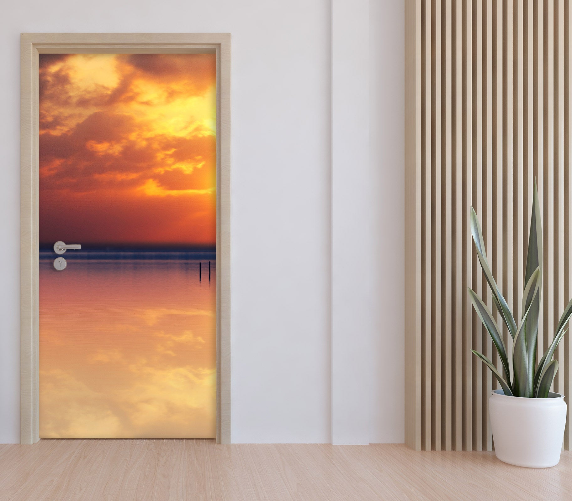 3D Golden Sky Lake 119222 Marco Carmassi Door Mural