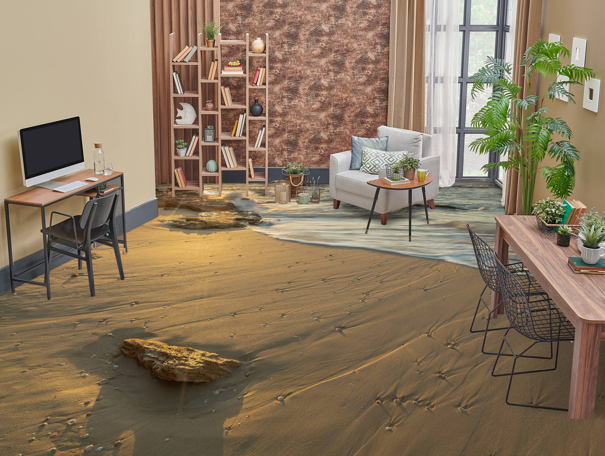 3D Beach Sand 9848 Assaf Frank Floor Mural