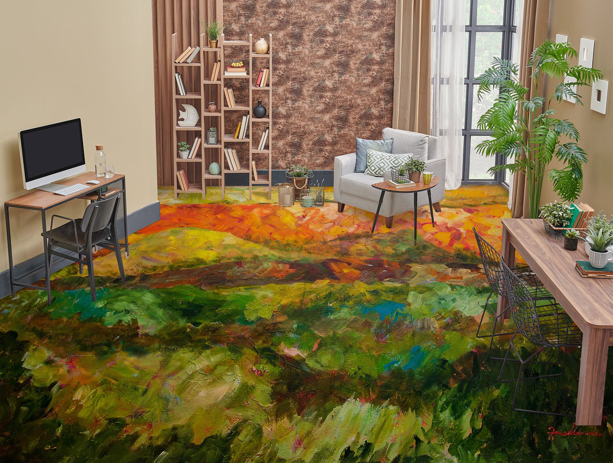 3D Grass Oil Painting 9934 Allan P. Friedlander Floor Mural