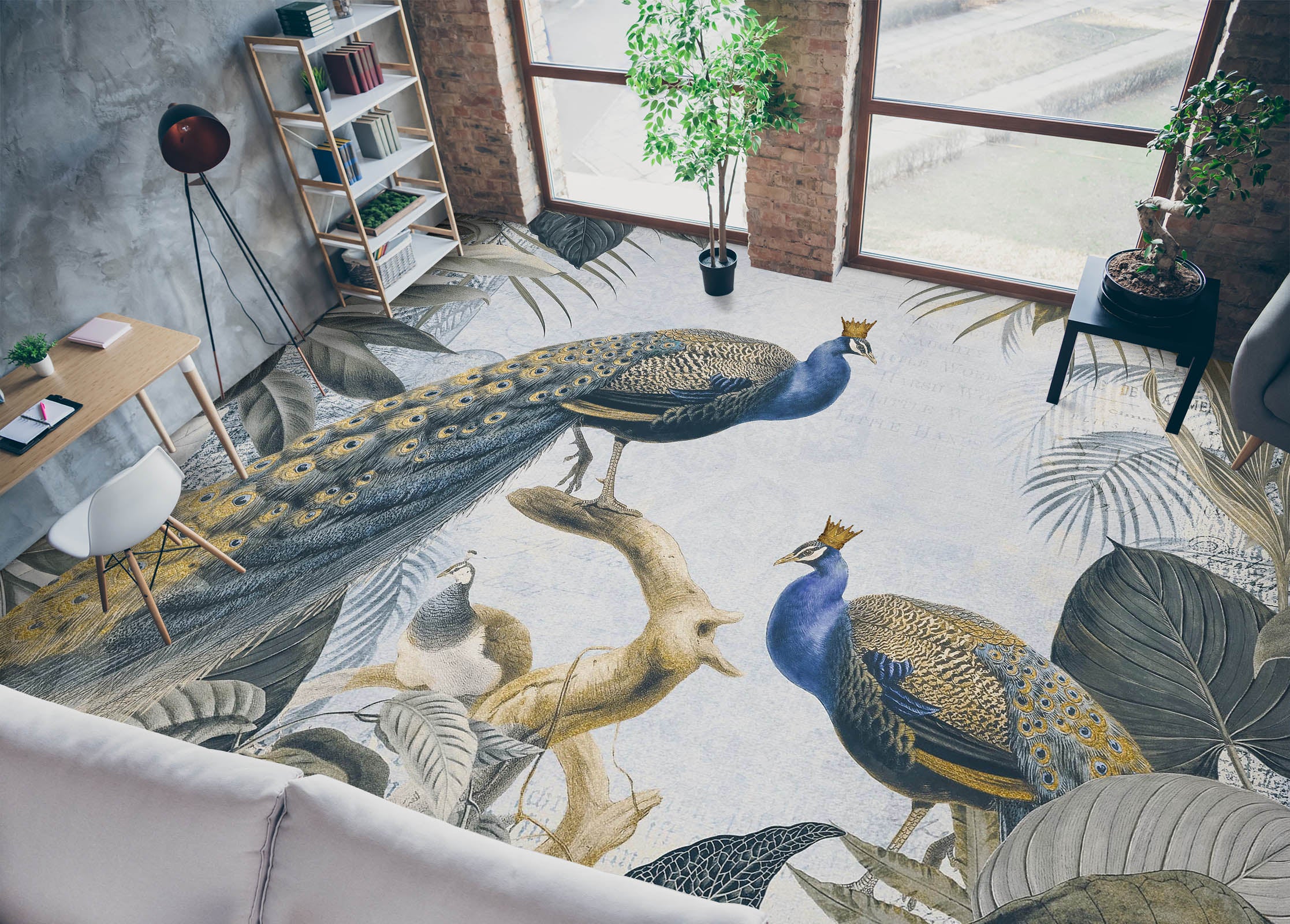 3D Peacock 104142 Andrea Haase Floor Mural