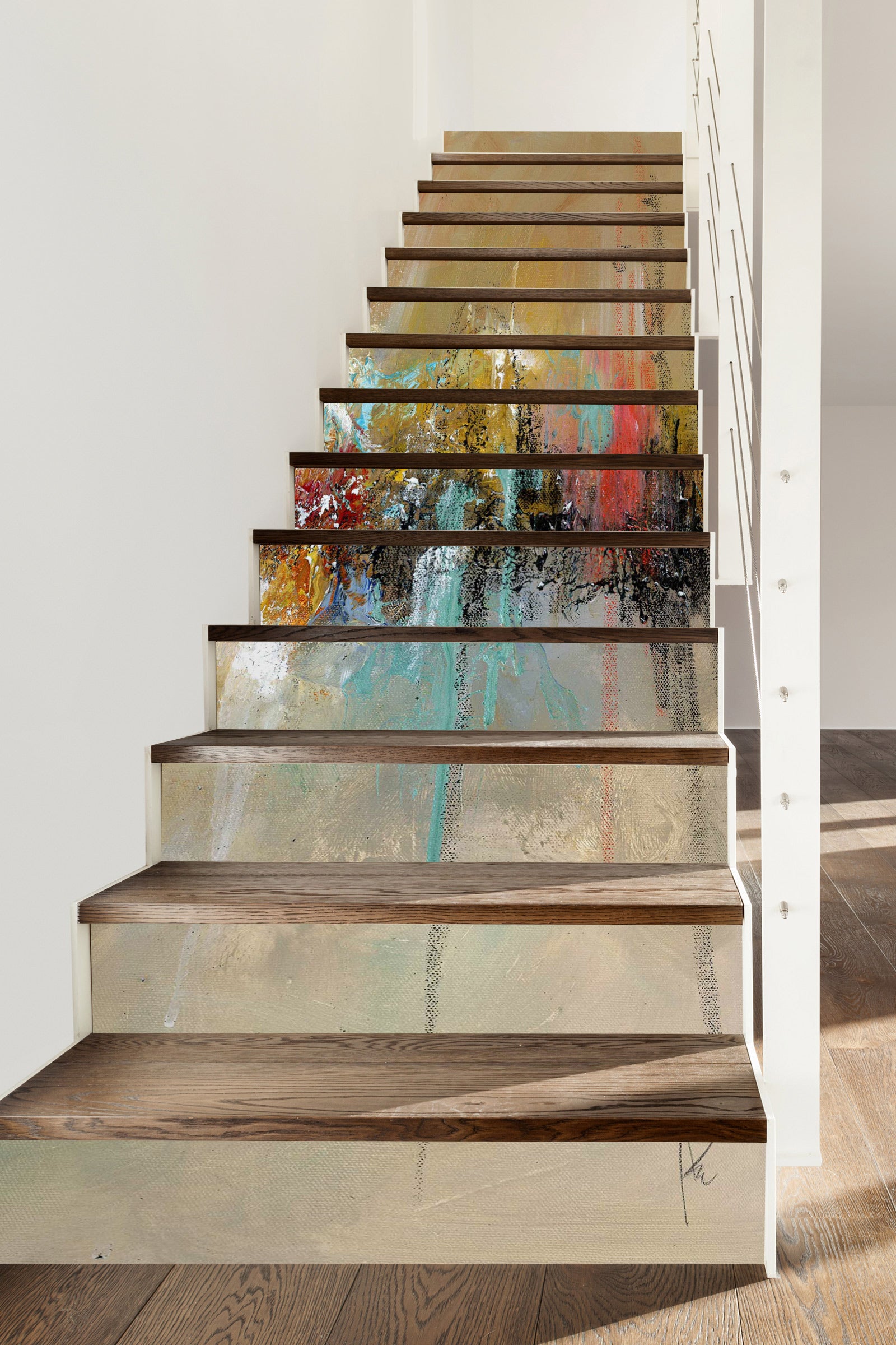 3D Colorful Paint Texture 9806 Anne Farrall Doyle Stair Risers