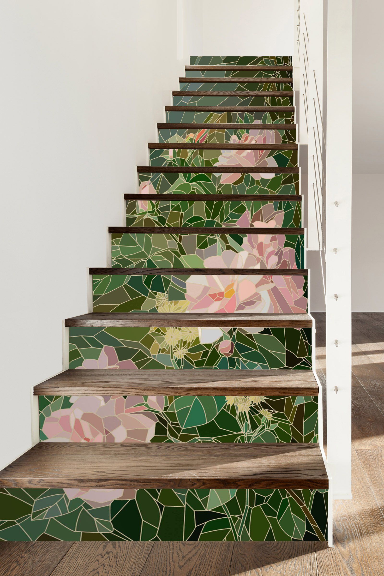 3D Flowers 1794 Stair Risers Wallpaper AJ Wallpaper 